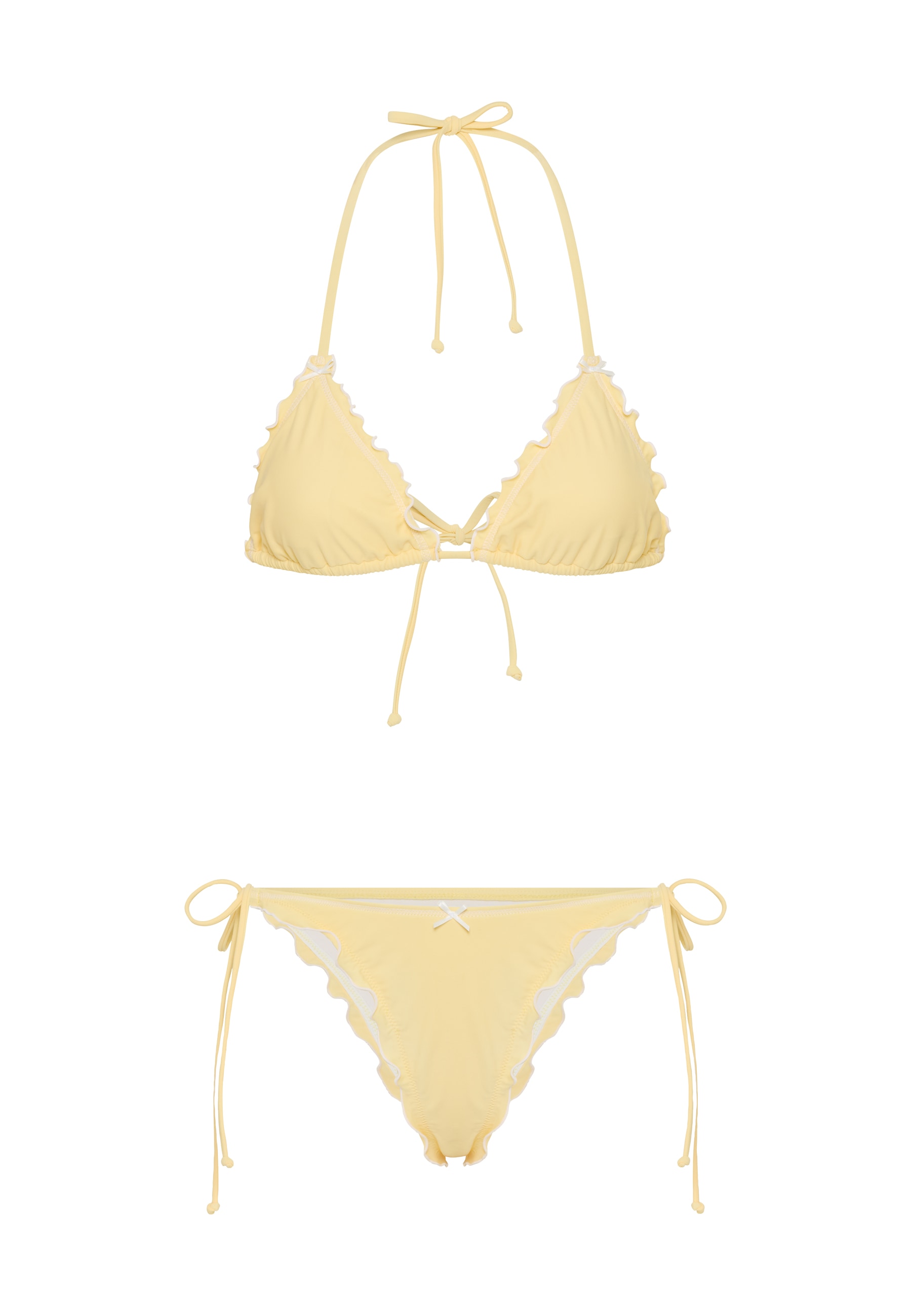 LSCN by LASCANA Triangel-Bikini mit verspielten Rüschen- und Schleifendetails