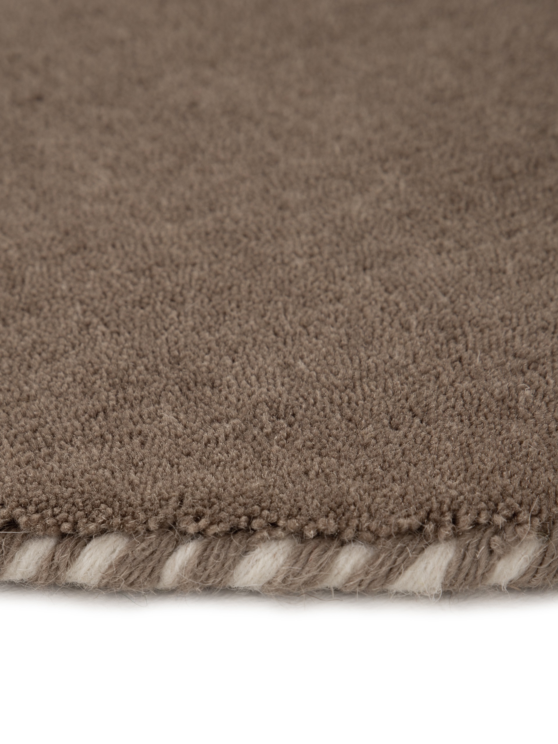 carpetfine Wollteppich »Gabbeh Lola Uni«, rund, 14 mm Höhe, mit natürlichem Pflanzenmaterial von Hand gewebt, auch als Läufer