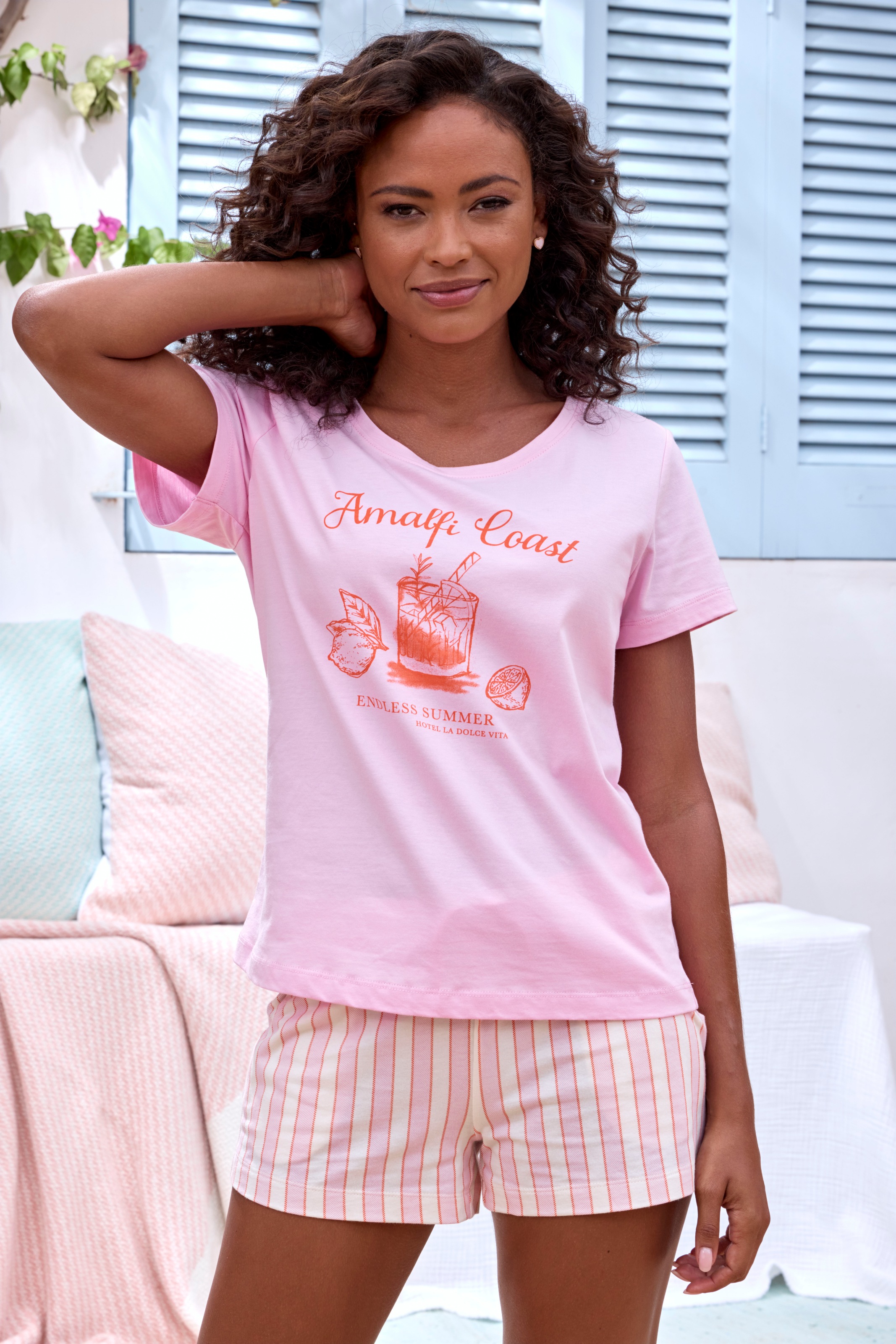 Vivance Dreams Shorty Set, 2-teilig, 2 tlg. mit zartem Streifenmuster