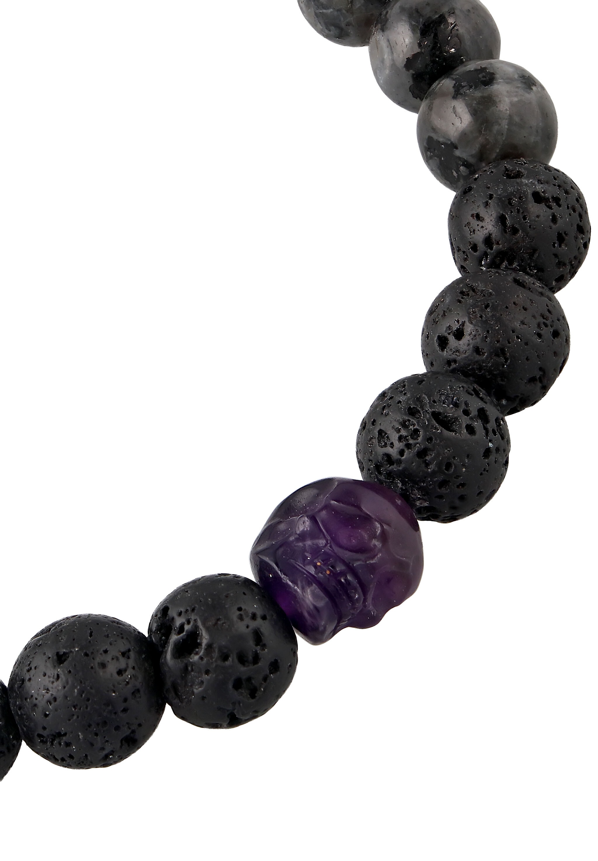 Kuzzoi Armkette »Armband Lava Lavakite Amethyst Stones Schwarz 925 Sterling Silber«