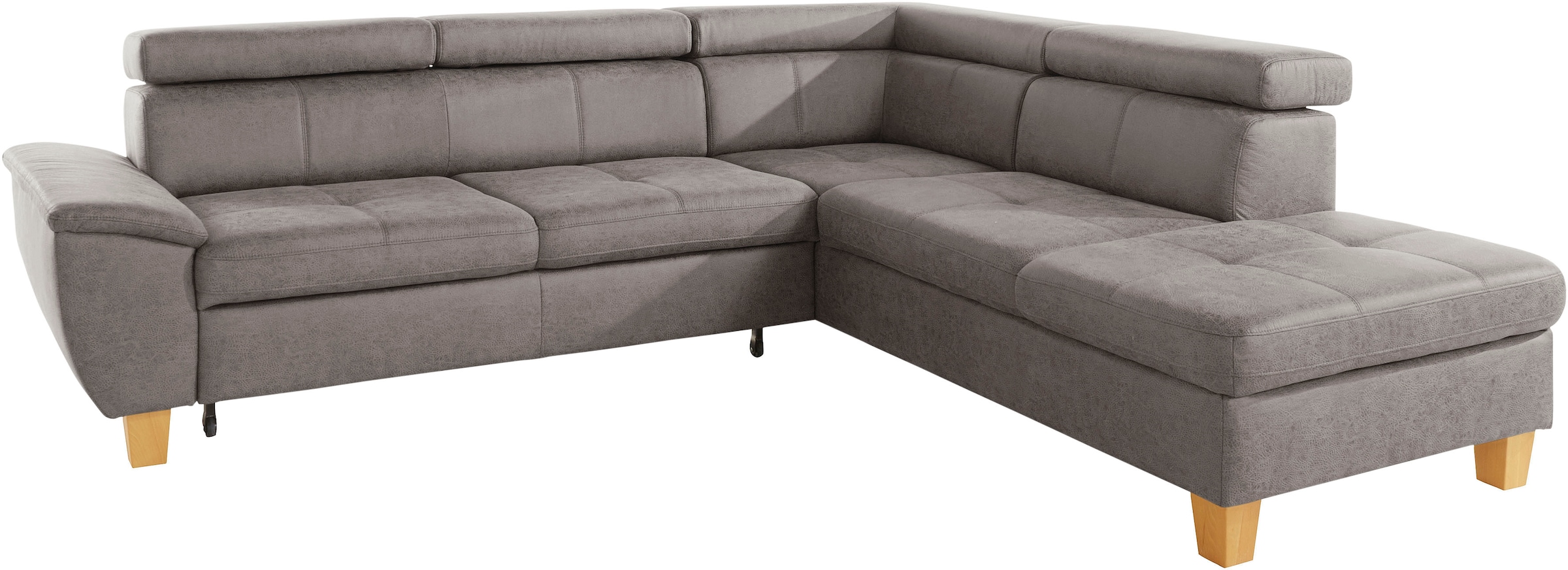 exxpo - sofa fashion Ecksofa »Enya, L-Form«, mit Kopfteilverstellung, wahlweise Bettfunktion u. Bettkasten