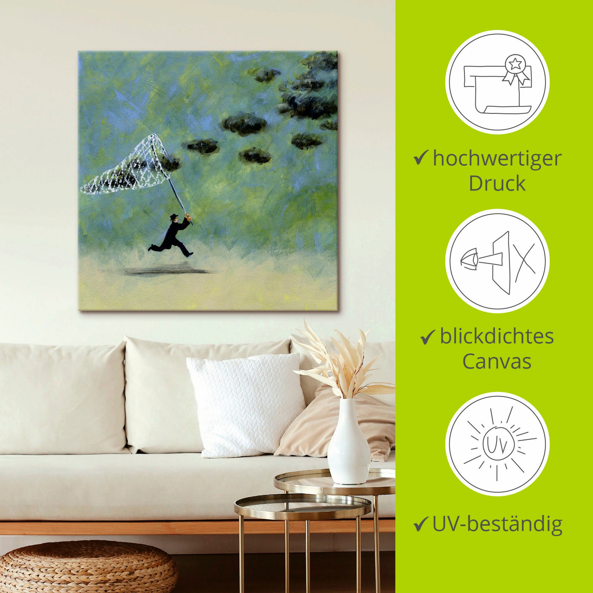 Artland Wandbild »Wolkenfänger«, Mann, (1 St.), als Leinwandbild, Poster, Wandaufkleber in verschied. Größen