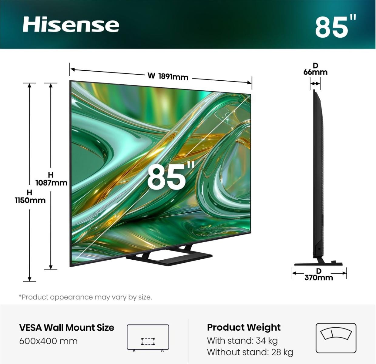 Hisense Mini-LED-Fernseher »85E8S« 215 cm/85 ″ Smart-TV