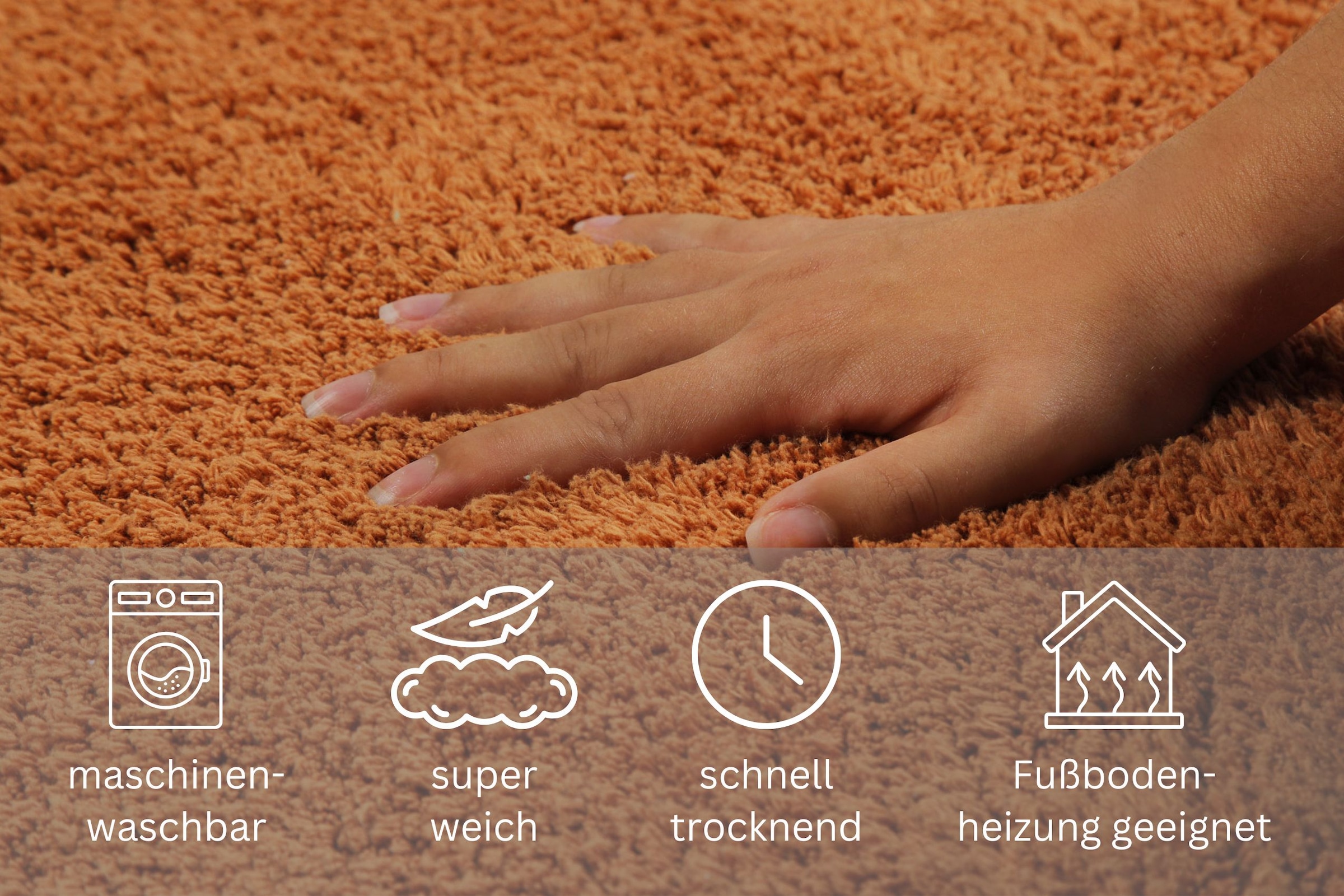 my home Badematte »Kian«, fußbodenheizungsgeeignet, Badvorleger, Badteppich aus 100%Baumwolle, weich, waschbar, saugfähig