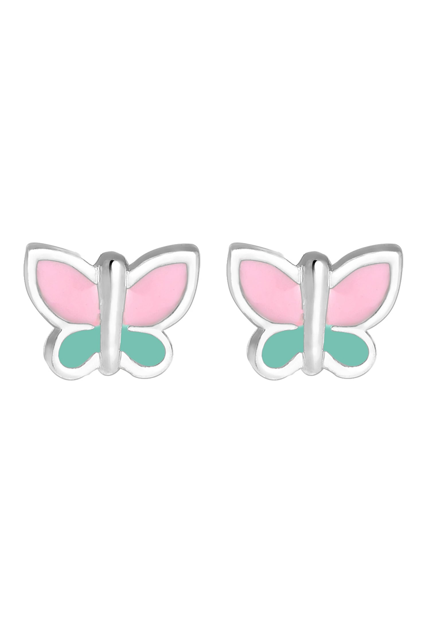 Elli Paar Ohrstecker »Ohrringe Kinder Schmetterling Pastel Emaille 925 Silber«