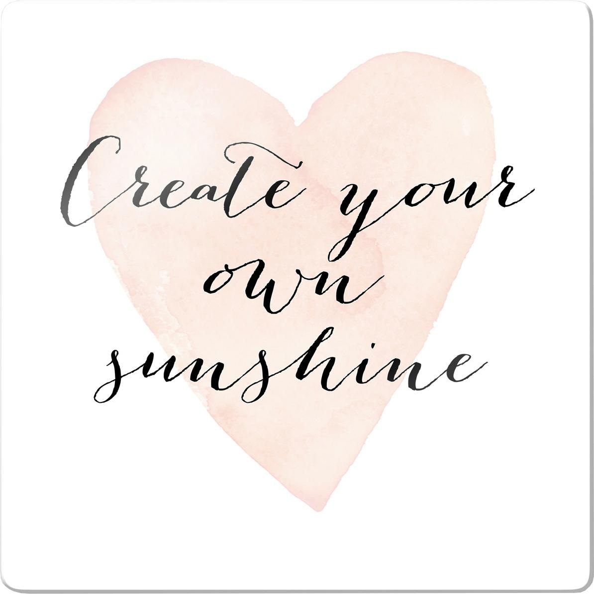 Wall-Art Glasbild »Confetti & Cream - Create your own sunshine«