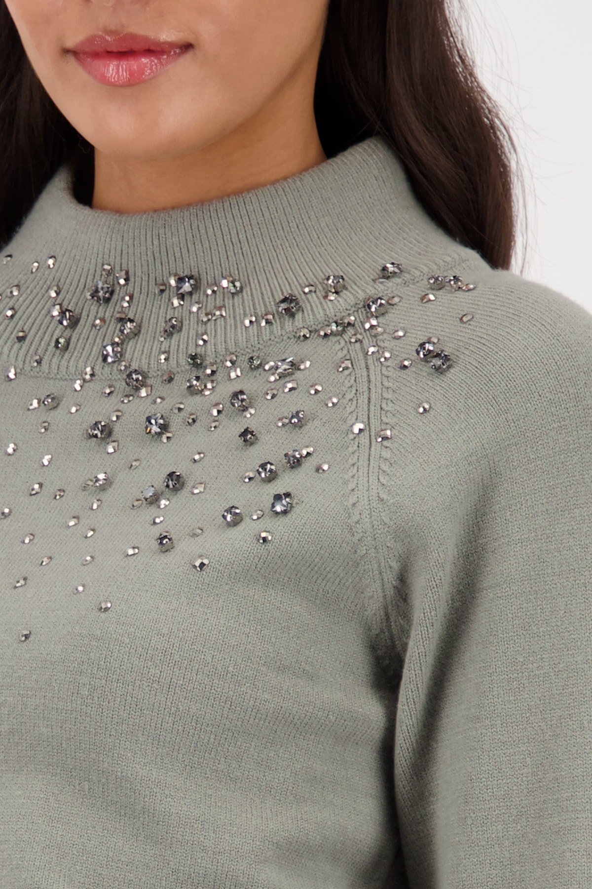 Monari Strickpullover »Pullover Schmucksteine« Regular fit mit Stehkragen