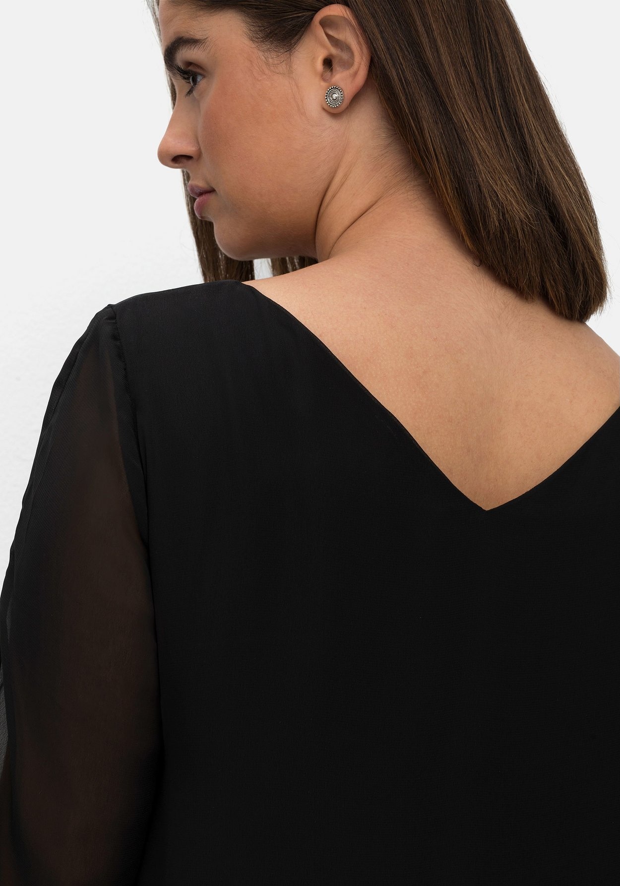 Sheego Midikleid »Chiffonkleid im Lagenlook und A-Linie«