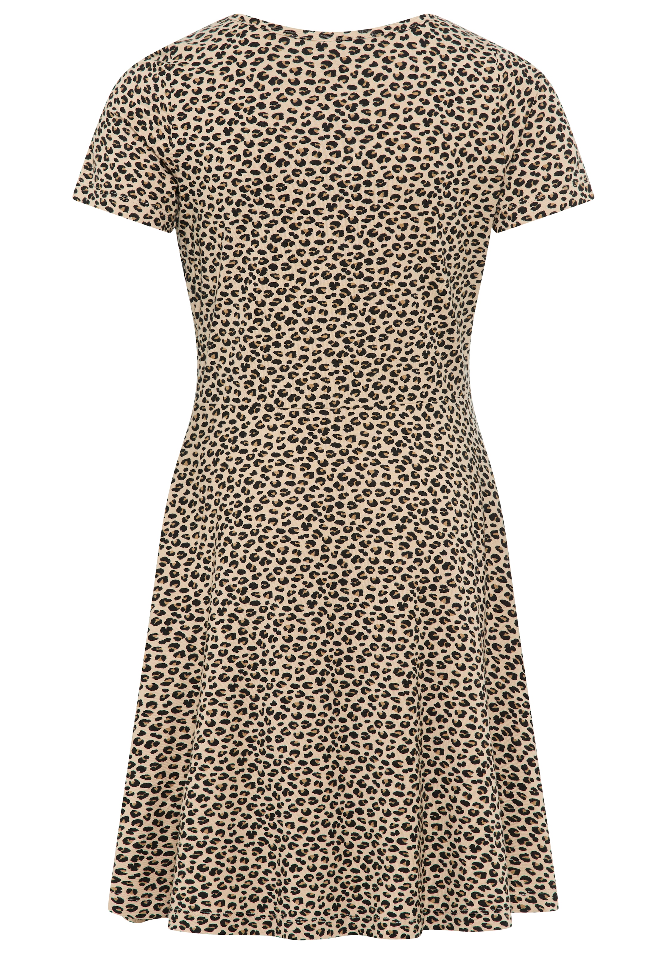 KIDSWORLD Jerseykleid »Shirtkleid in Leo-Musterung«, Shirtkleid in Leo-Optik, unten austestellt
