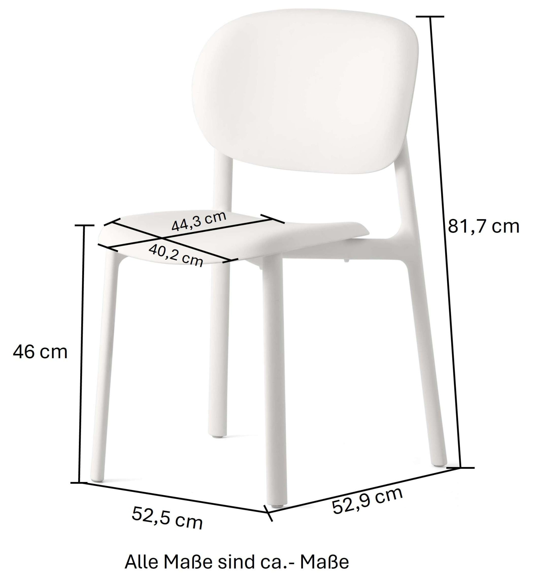 connubia Stapelstuhl »Zero, Stapelstuhl, Stuhl, Gartenstuhl, 100% recycled, zerlegt«, Nachhaltig und vollständig recycelbar, er enthält keine Metallteile