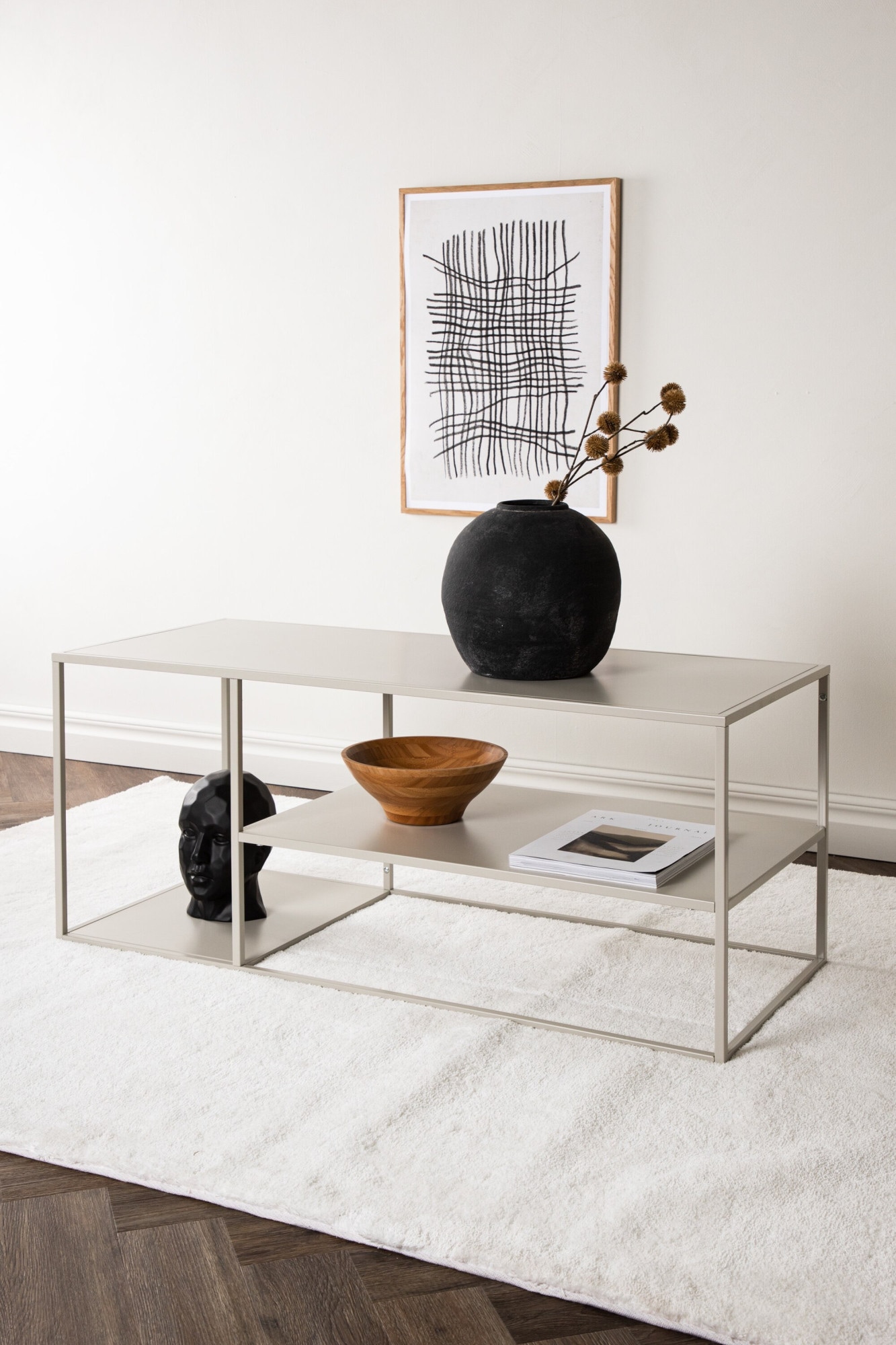Venture Home Couchtisch Sofatisch, Stahl pulverbeschichtet, langgestreckt, modern