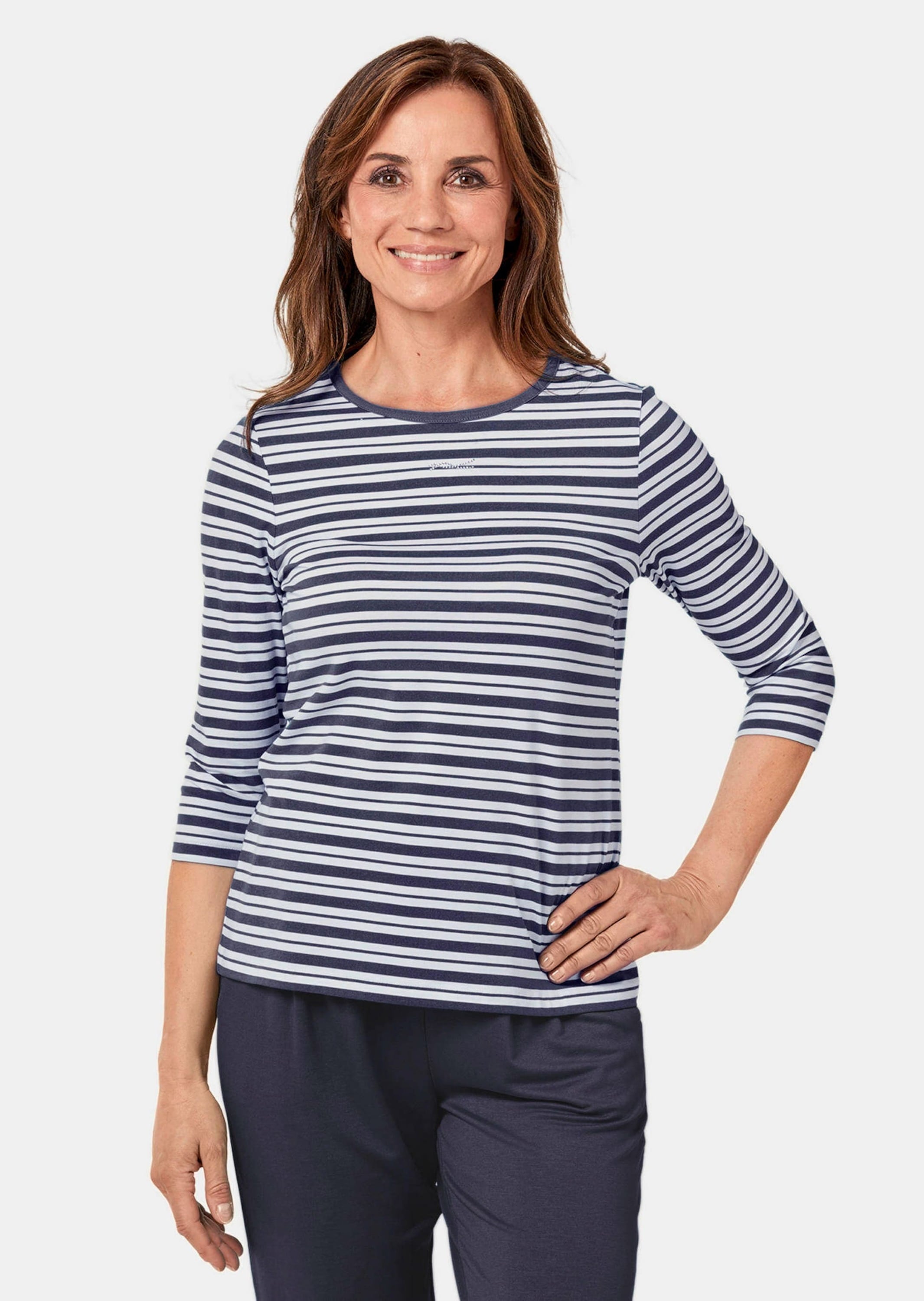 GOLDNER 3/4-Arm-Shirt »Ringelshirt mit U-Boot-Ausschnitt«