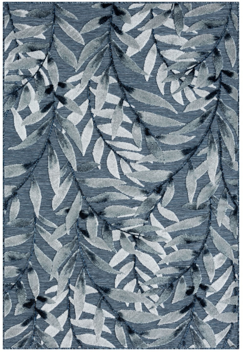 Myflair Möbel & Accessoires Teppich »Olivia, LAGERRÄUMUNG!«, rechteckig, 8 mm Höhe, Blätter Motiv, Hoch-Tief Effekt, Outdoor geeignet, Balkon, Terrasse