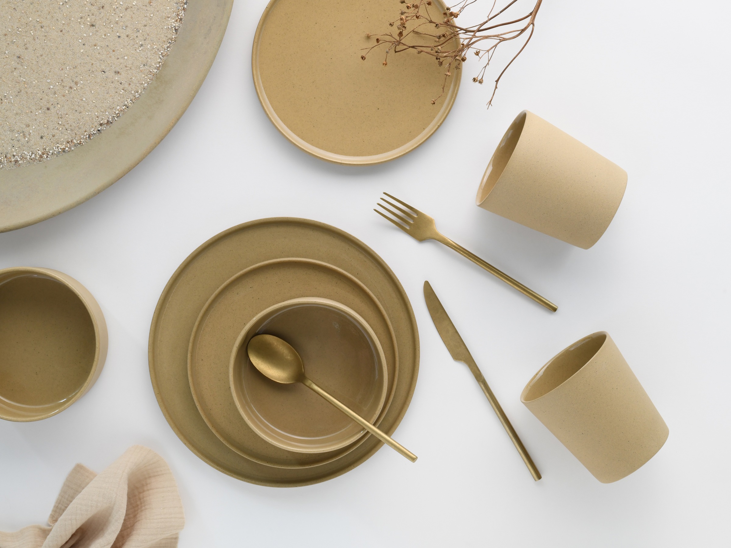 CreaTable Kombiservice »Futuro«, (Set, 16 tlg.), Service, je 4 Speiseteller, Dessertteller, Schalen, Kaffeebecher