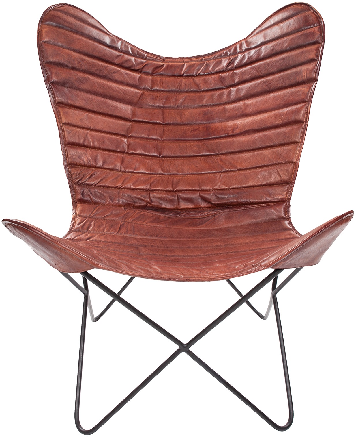 Kayoom 4-Fußstuhl »Schmetterling Stuhl Santiago, Schmetterlingsstuhl aus Leder«, 1 St., pflegeleicht, hochwertig, hochwertig verarbeitet, hoher Sitzkomfort