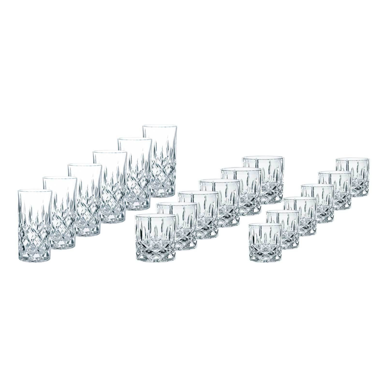 Nachtmann Gläser-Set »Bargläser Noblesse 18er Set transparent« Erhöhte Bruchfestigkeit, spülmaschinenfest, brillant und klar