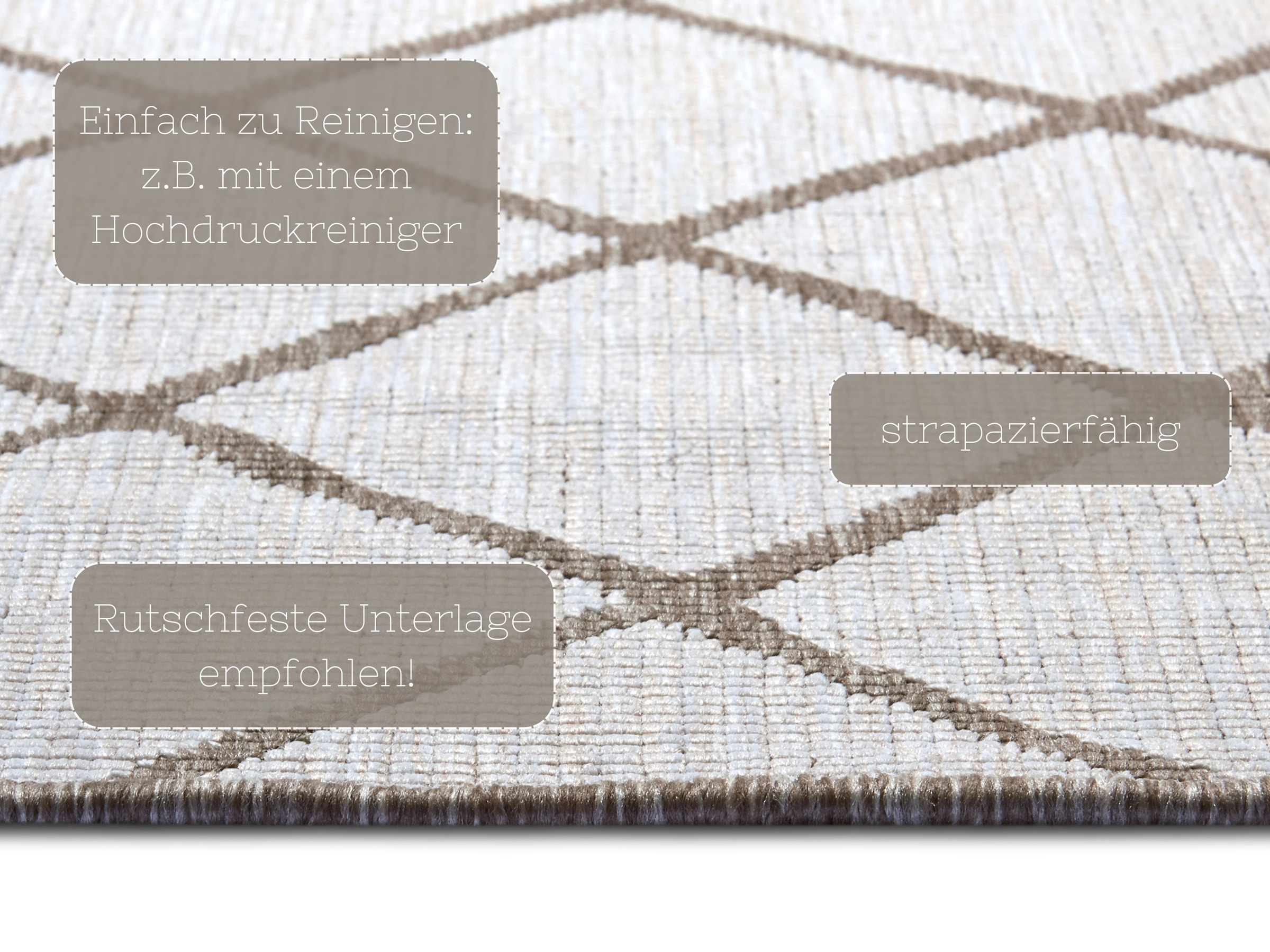 NORTHRUGS Teppich »Malaga Wendeteppich«, rechteckig, 5 mm Höhe, In-& Outdoor, Wetterfest, Balkon, Läufer, Wohnzimmer, Wasserfest