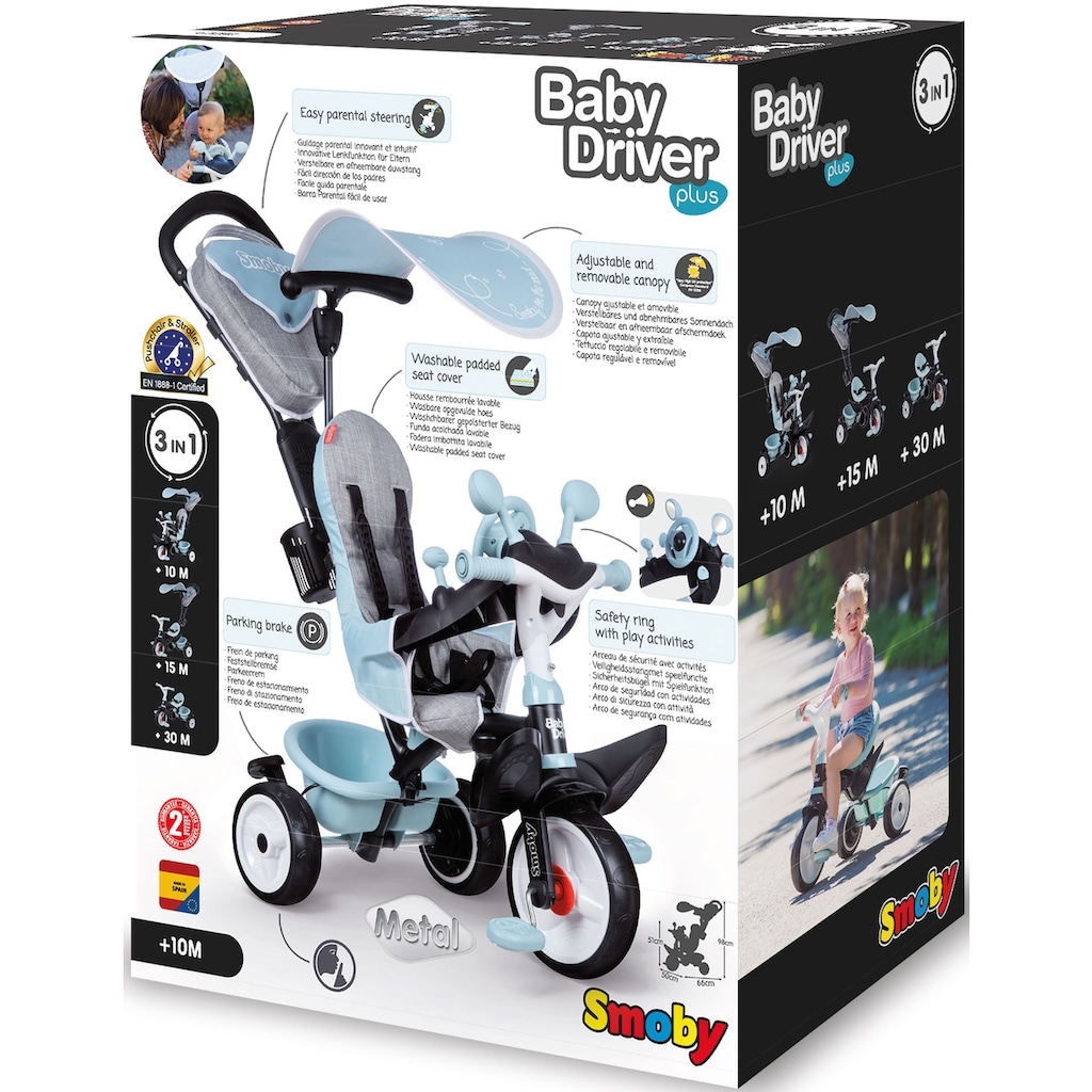 Smoby Dreirad »Baby Driver Plus, blau«