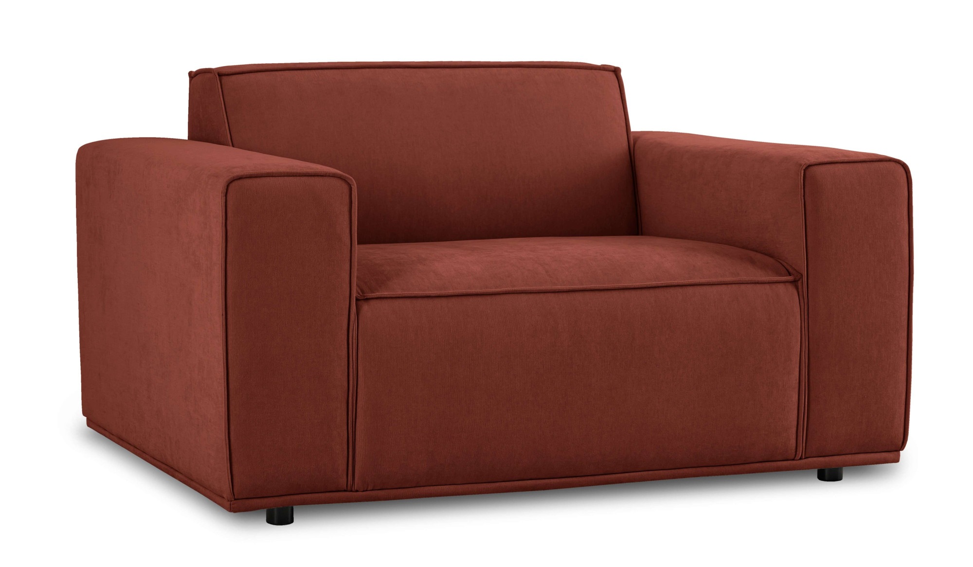 Home affaire Loveseat »Avelin, 1.5 Sitzer, 140 cm, Chenille, Struktur-Boucle«, mit Wellenunterfederung, Kedernaht, bodentief, Skandi-Design