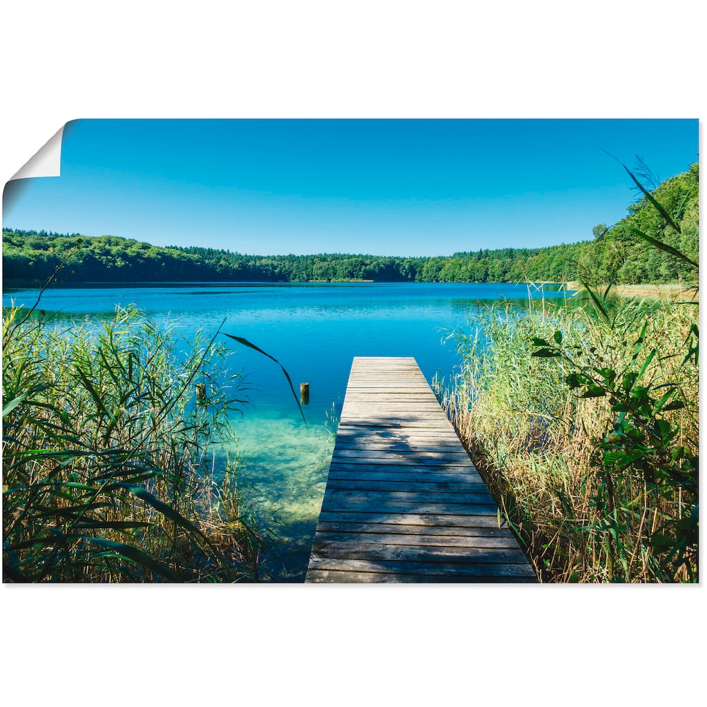 Artland Wandbild »Landschaft am See Steg«, Gewässer, (1 St.)