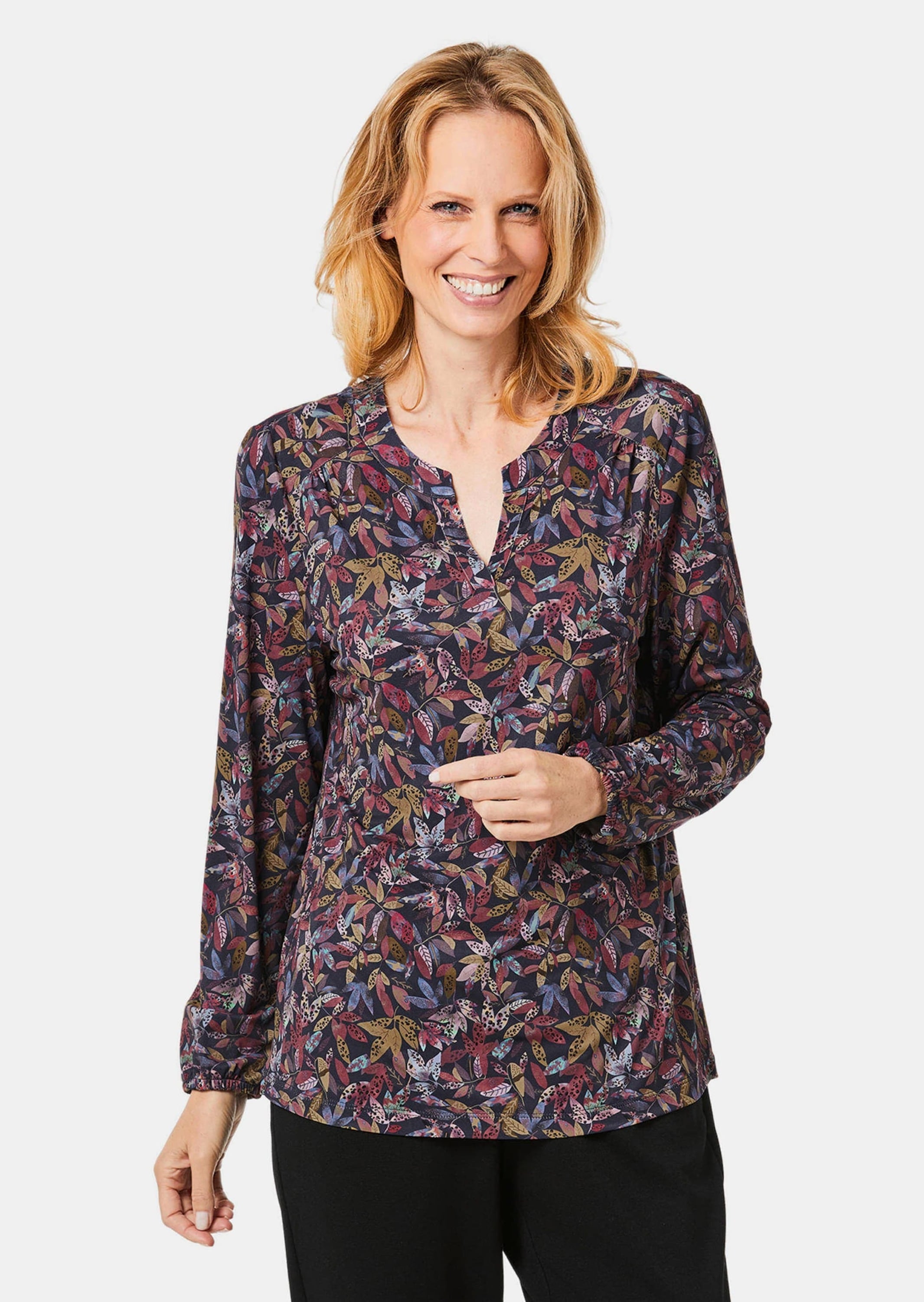 GOLDNER Kurzarmbluse »Kurzgröße Blusenshirt in femininer Form«