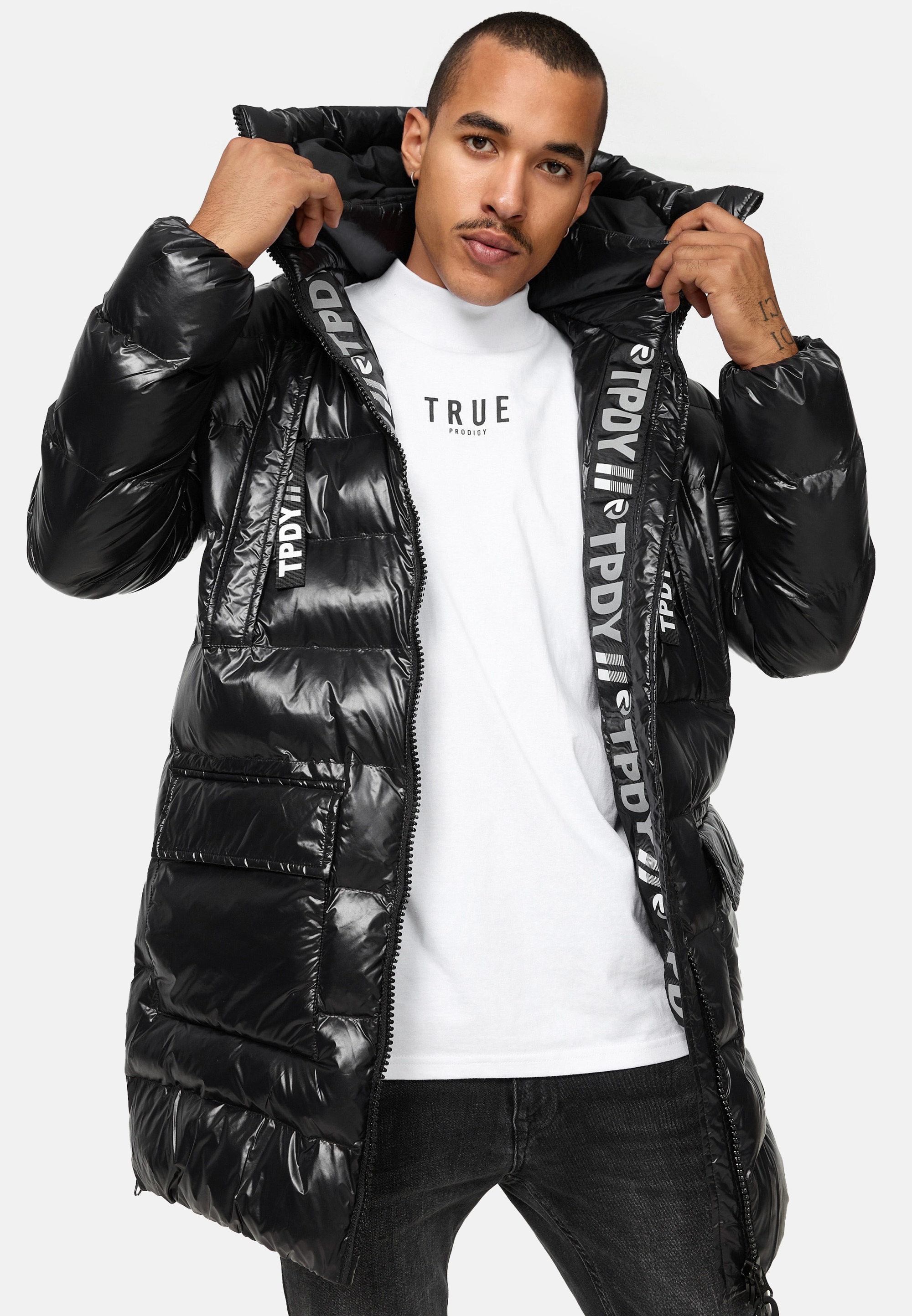 trueprodigy Steppjacke »David Kapuze aufgesetzte Taschen« mit Kapuze