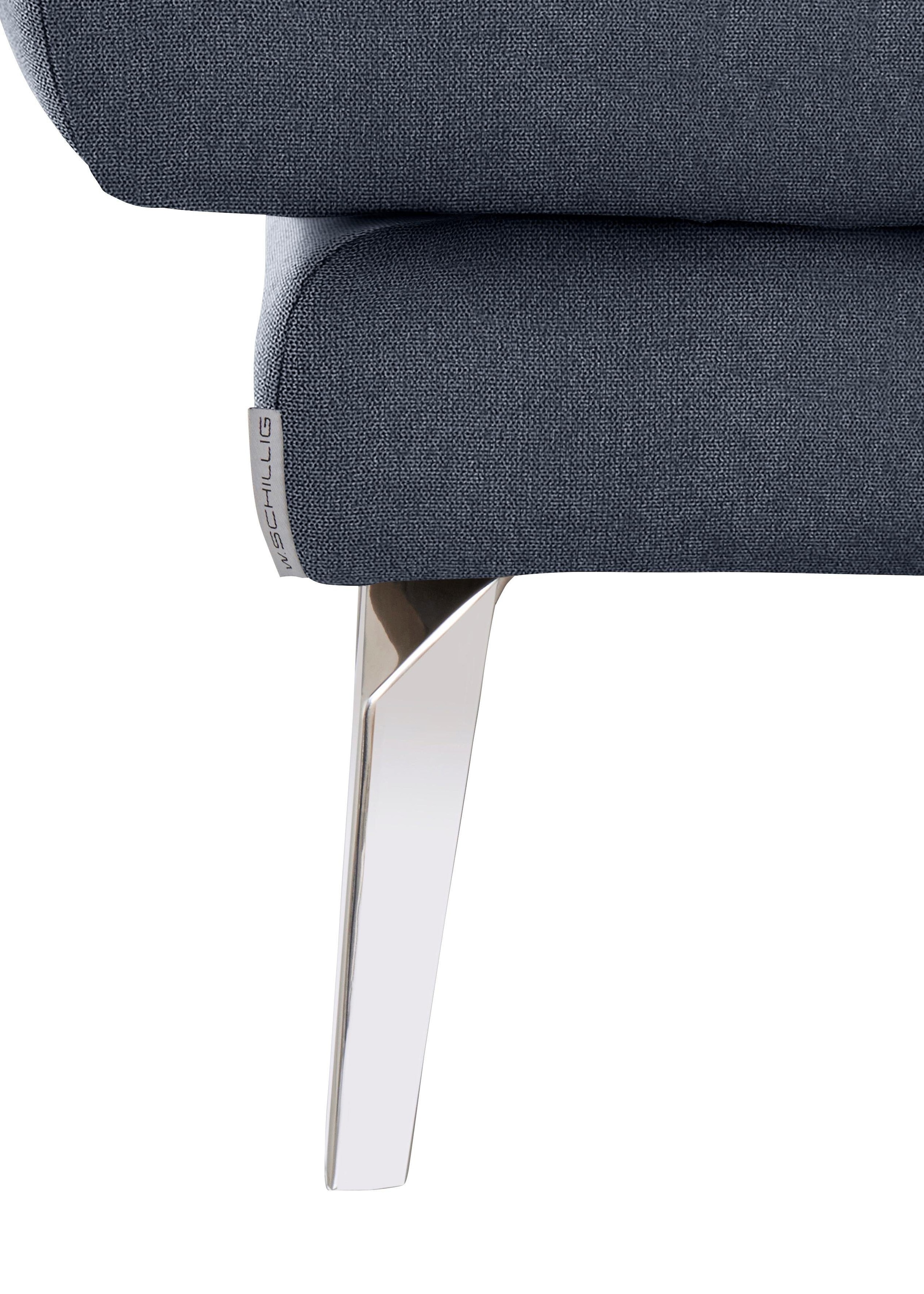 W.SCHILLIG Hocker »softy«, mit dekorativer Heftung im Sitz, Füße Chrom glänzend