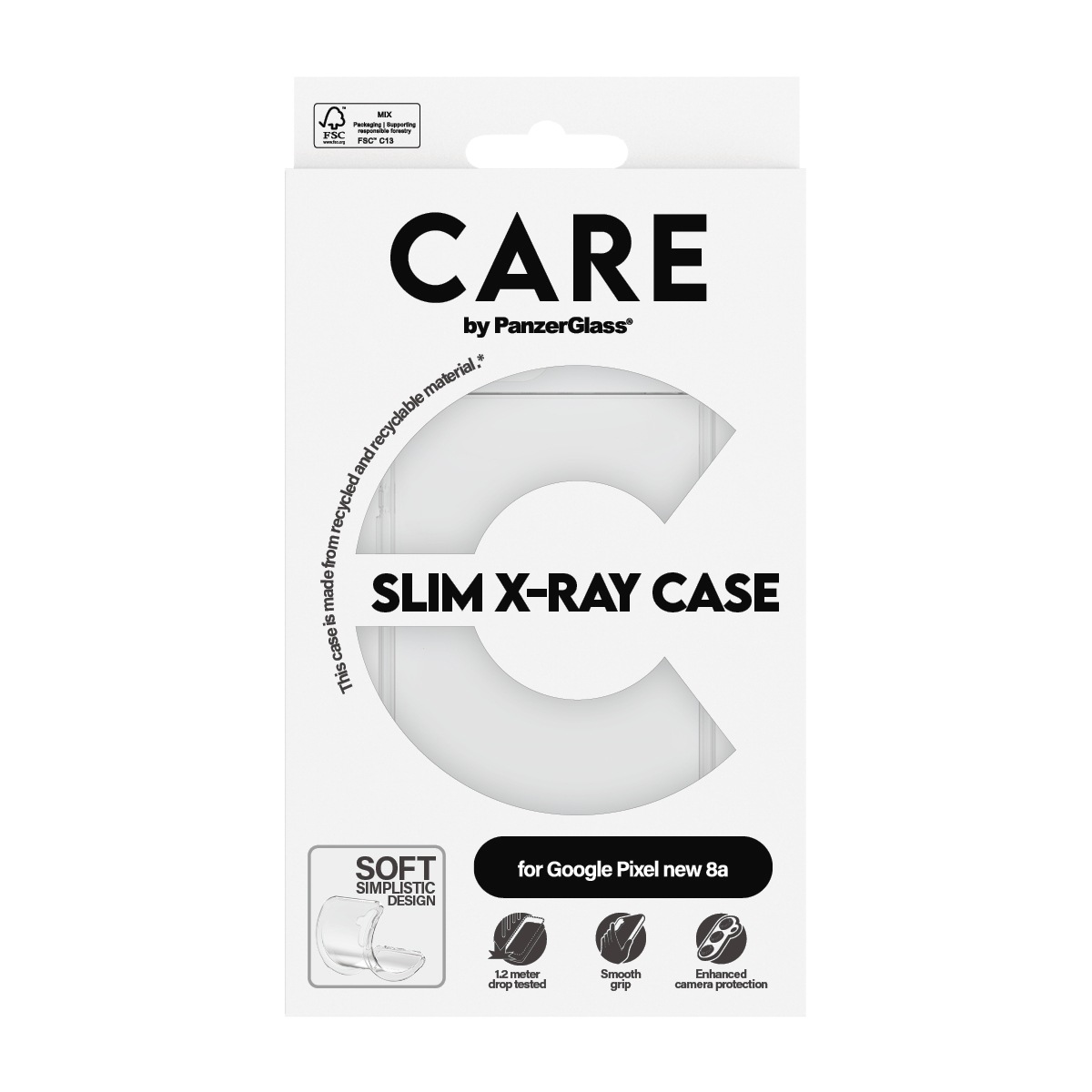 CARE by PanzerGlass Handyhülle »Slim X-Ray Case für Google Pixe 9a«, Google Pixel 9a, Backcover, Schutzhülle, Handyschutzhülle, Case, Schutzcase, stoßfest