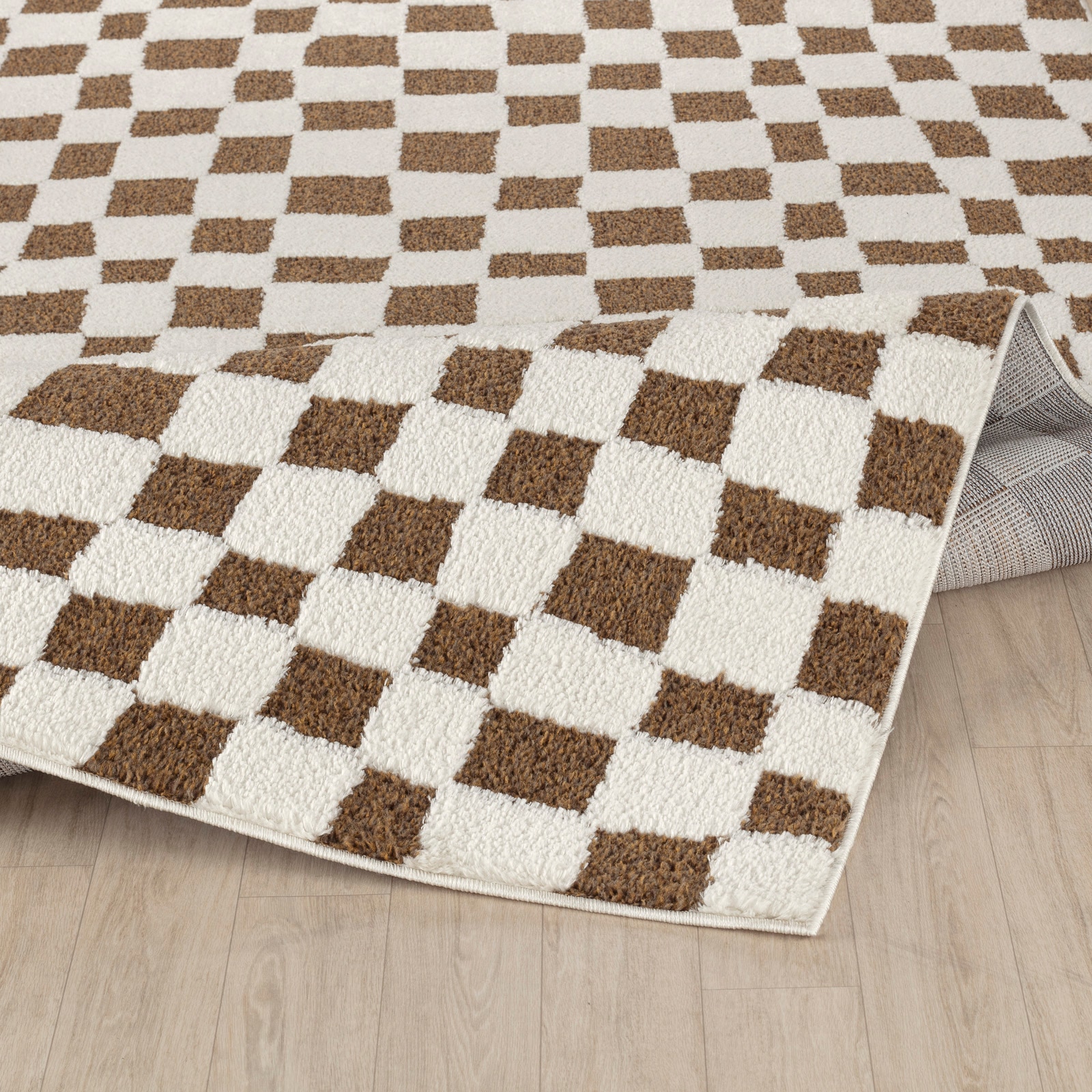 Livabliss Teppich »GIJON« rechteckig 14 mm Höhe Skandinavischer Teppich, Modernes Karo Design, Kurzflor, Wohnzimmer