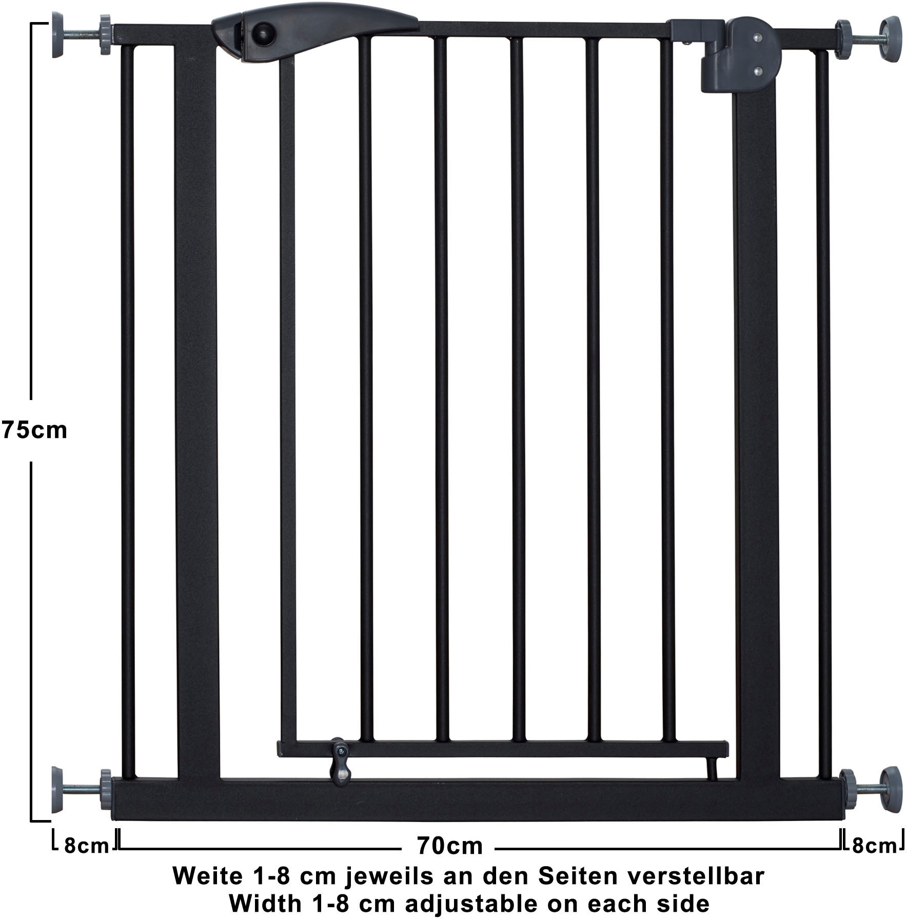 BabyGo Türschutzgitter »Safety Gate, schwarz«, auch als Treppenschutzgitter verwendbar; Made in Europe