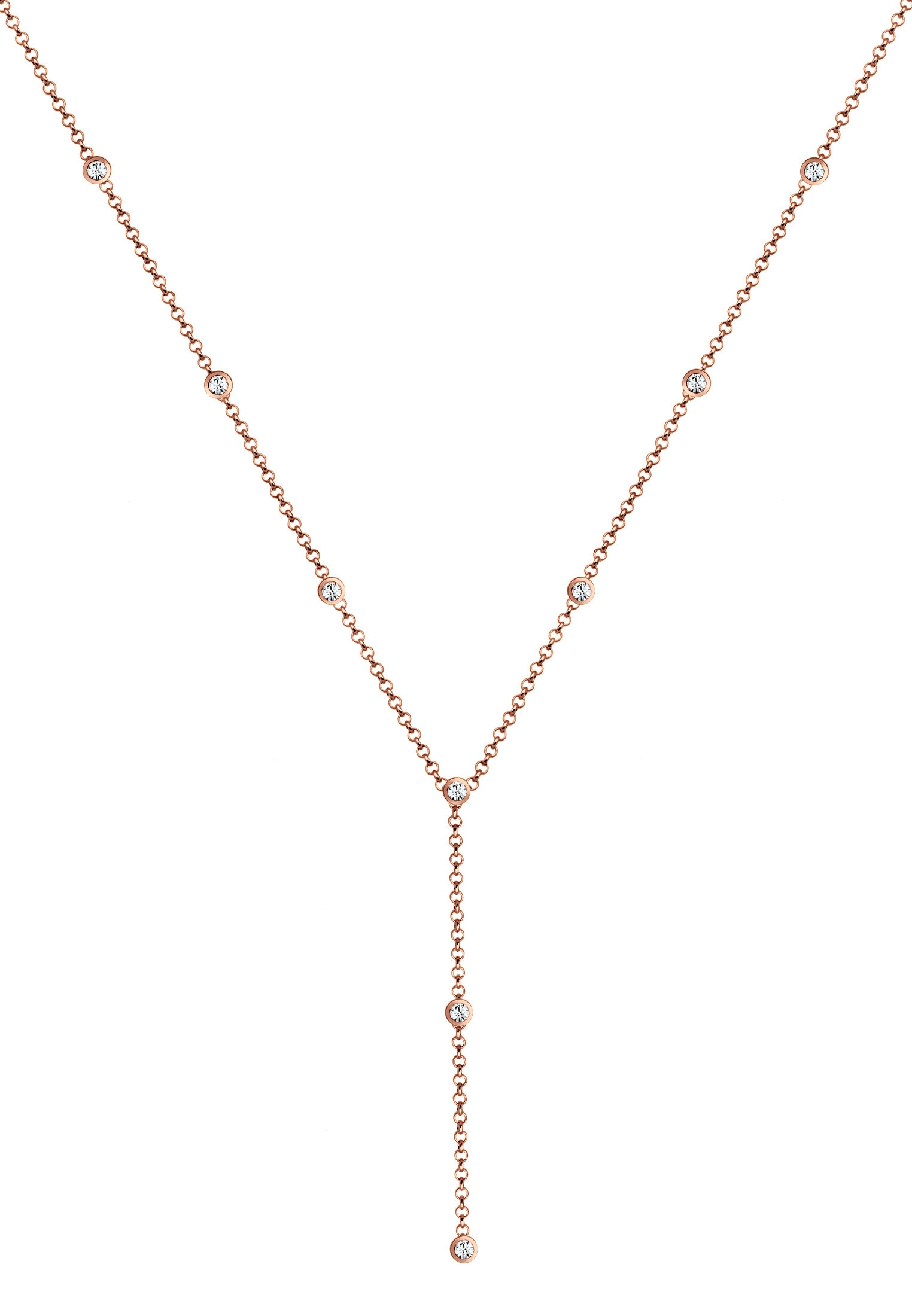 Elli Y-Kette »Halskette Y-Kette mit Kristalle in 925 Silber«