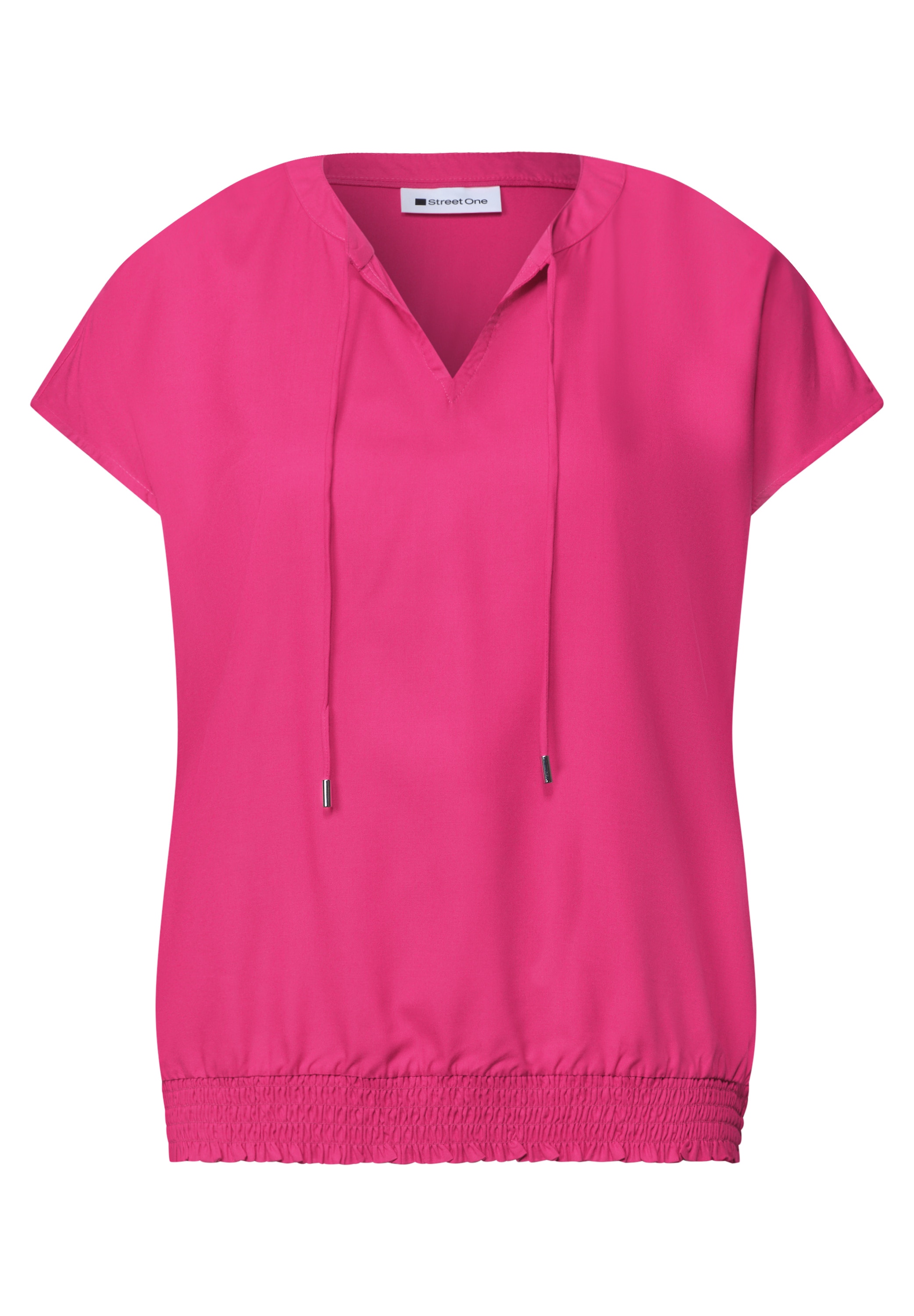 STREET ONE Kurzarmbluse Sommerbluse aus Viskose
