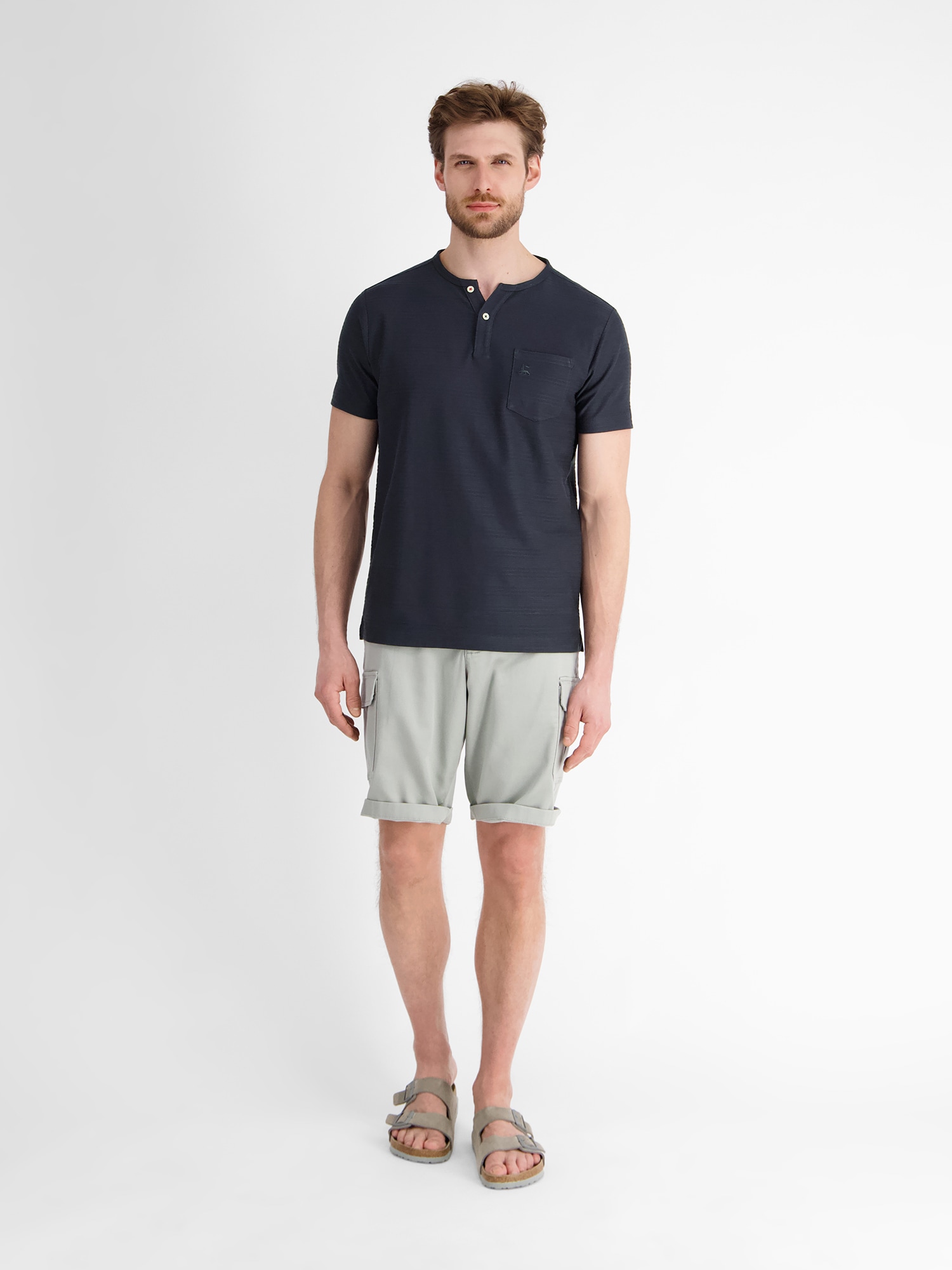 LERROS Henleyshirt »LERROS Serafino-Shirt, sommerlich-tonal gestreift«