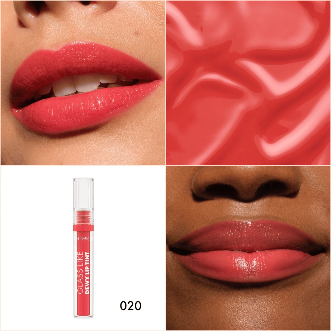 Catrice Lipgloss »Glass Like Dewy Lip Tint«, (Set, 3 tlg.), Intensive Pflege, hochglänzendes, leuchtendes Finish, wässrige Textur.