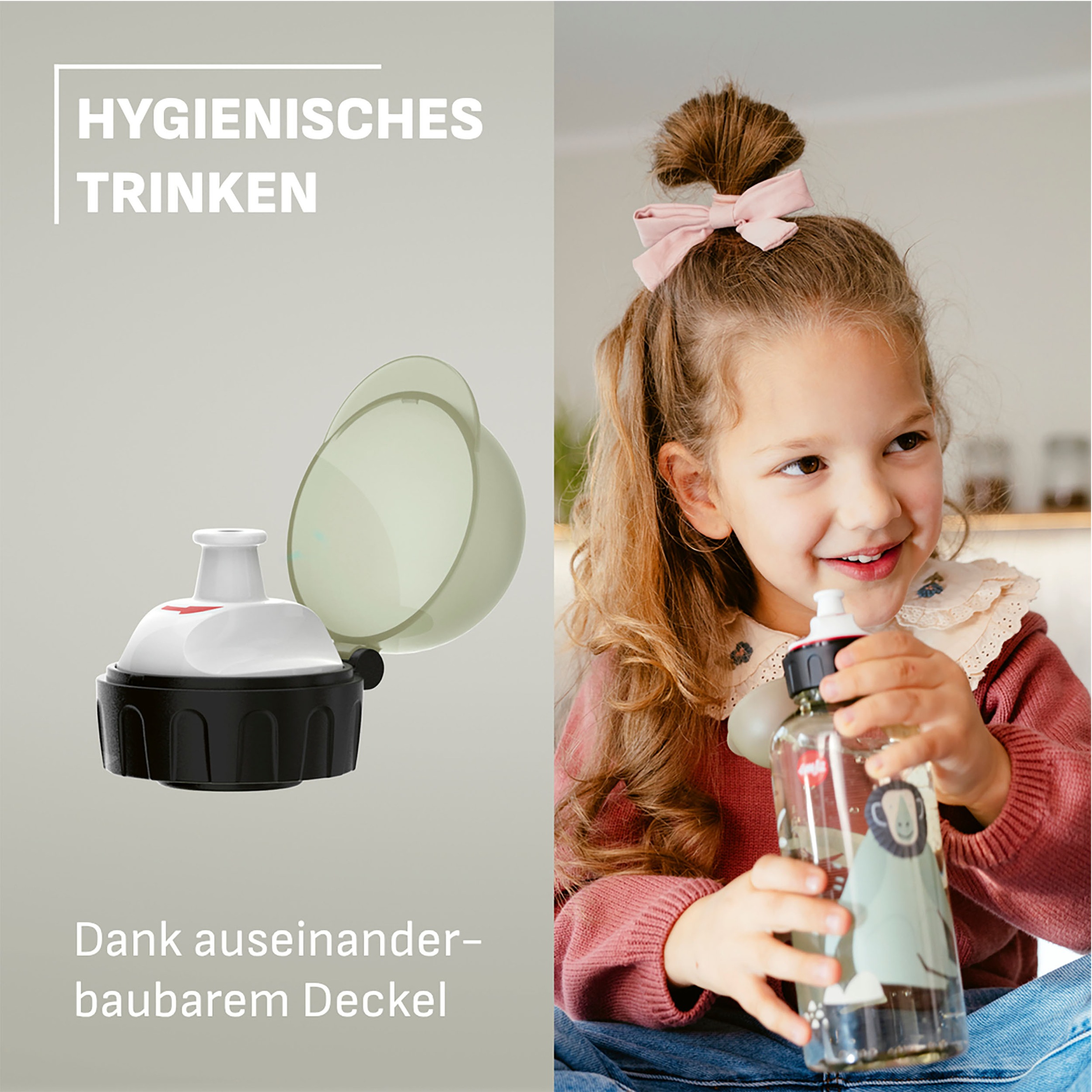 Emsa Trinkflasche »Kids« 100 % dicht, leicht, 0,6 L, Dreh-Trinkverschluss, transparent