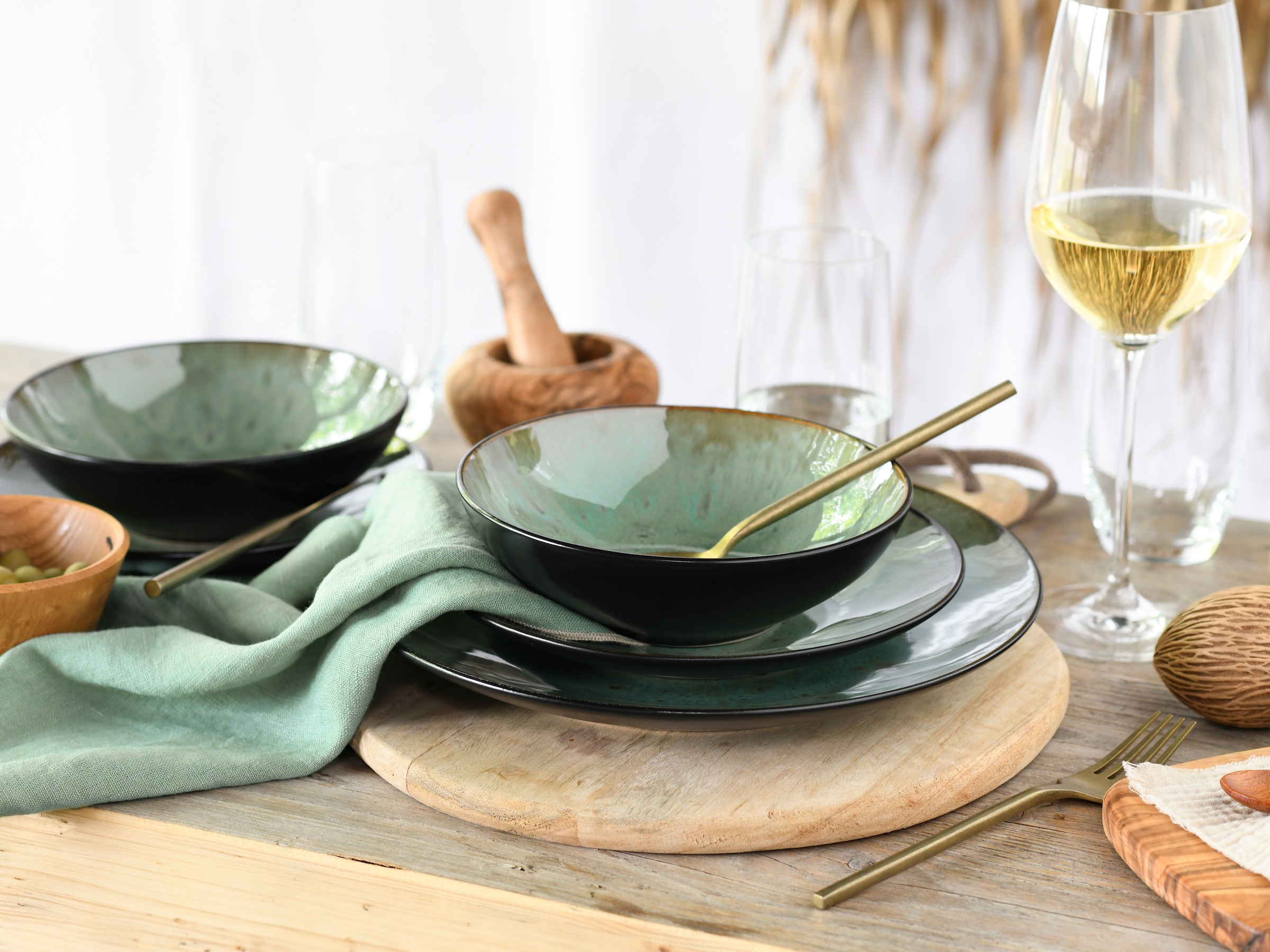 CreaTable Teller-Set »Jawa, Teller Set 12-tlg« Reaktivglasur