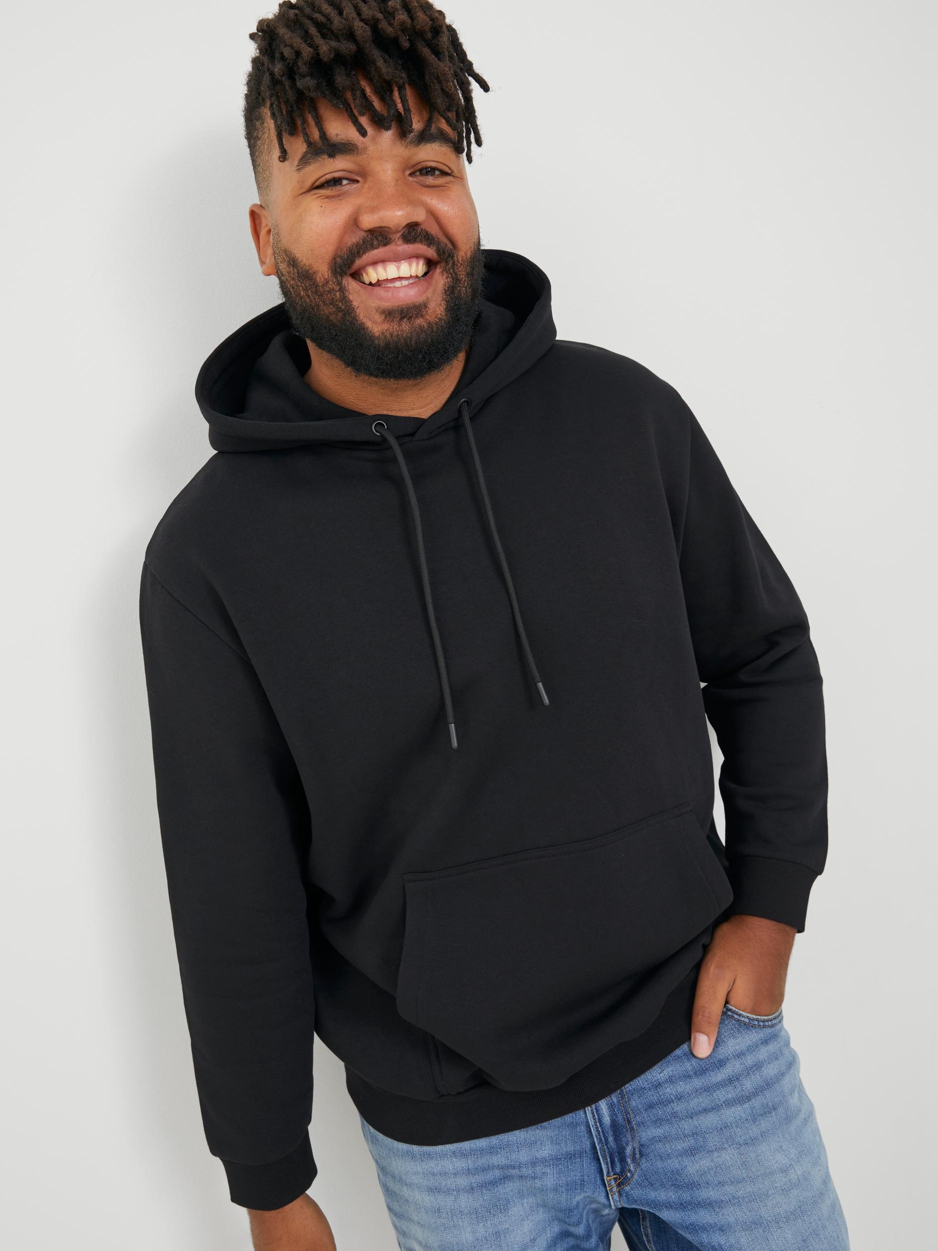 Jack & Jones PlusSize Kapuzensweatshirt »JJEBRADLEY SWEAT HOOD NOOS PLS«, mit Rippbündchen