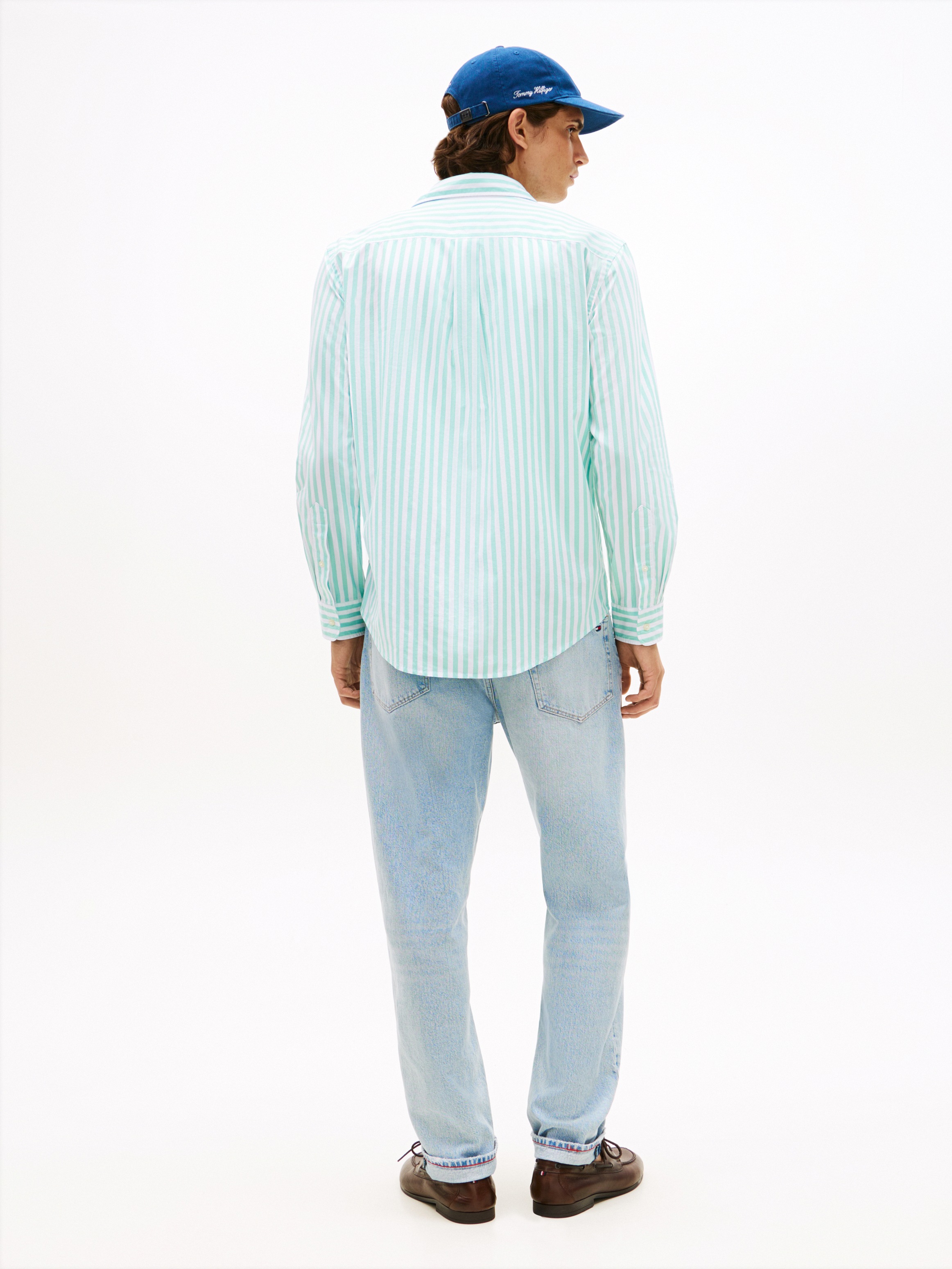 Tommy Hilfiger Langarmhemd »FLEX POPLIN CLASSIC STP Regular Fit« gestreift, Button-Down-Kragen