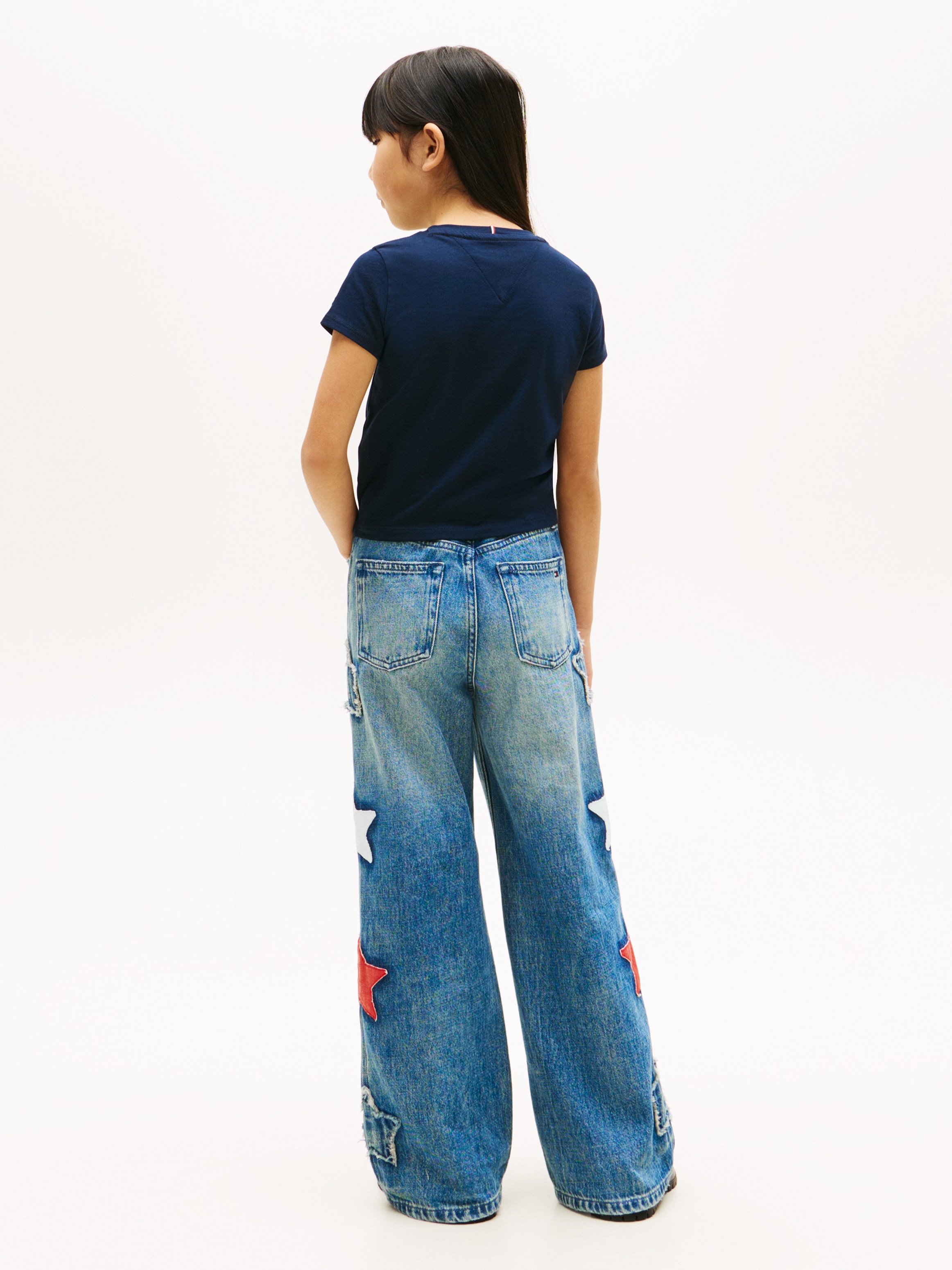 Tommy Hilfiger T-Shirt »STAR FLAG TEE SHORT SLEEVE« Kinder bis 16 Jahre, Logo mit Strass-Steinen