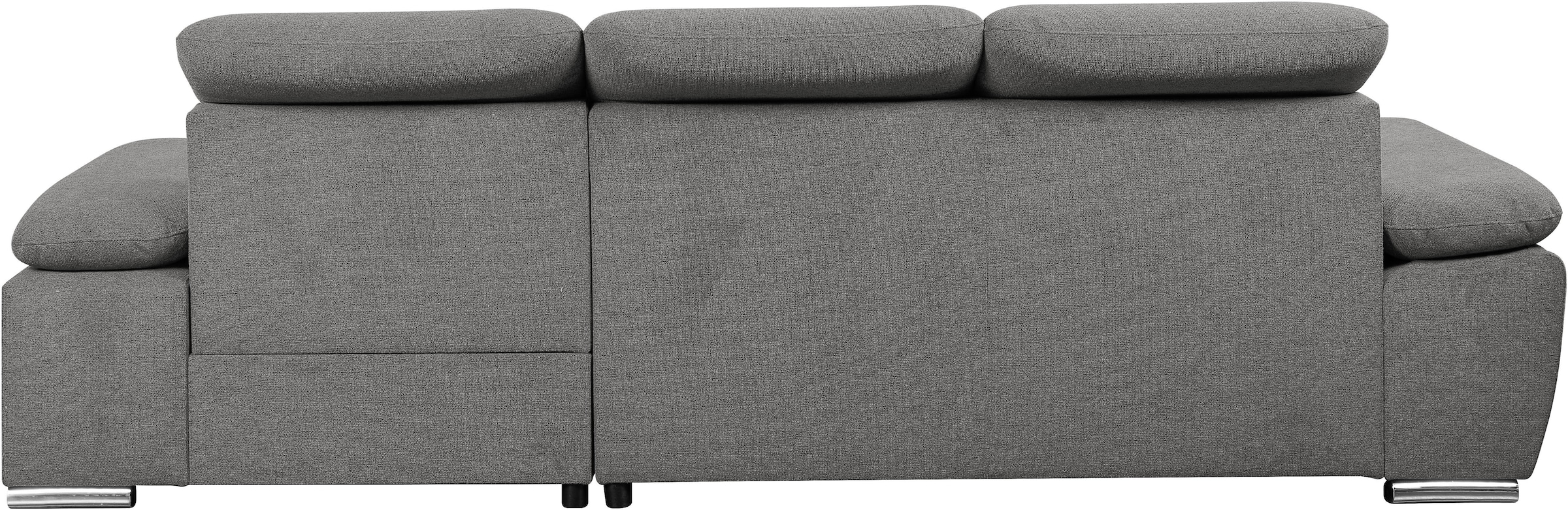 WERK2 Ecksofa »Palma 282 cm breit mit Bett & Bettkasten, Kopfteilverstellung« Strukturstoff, L-Form, XXL, Schlaffunktion, Bettkasten