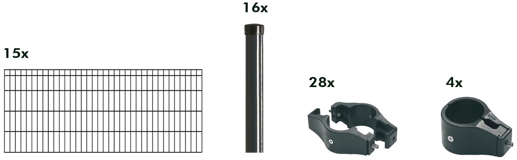 Kraus Einstabmattenzaun »Dino-Trend-Z42« anthrazit in grau, Größe H/L: 80 cm x 30 m