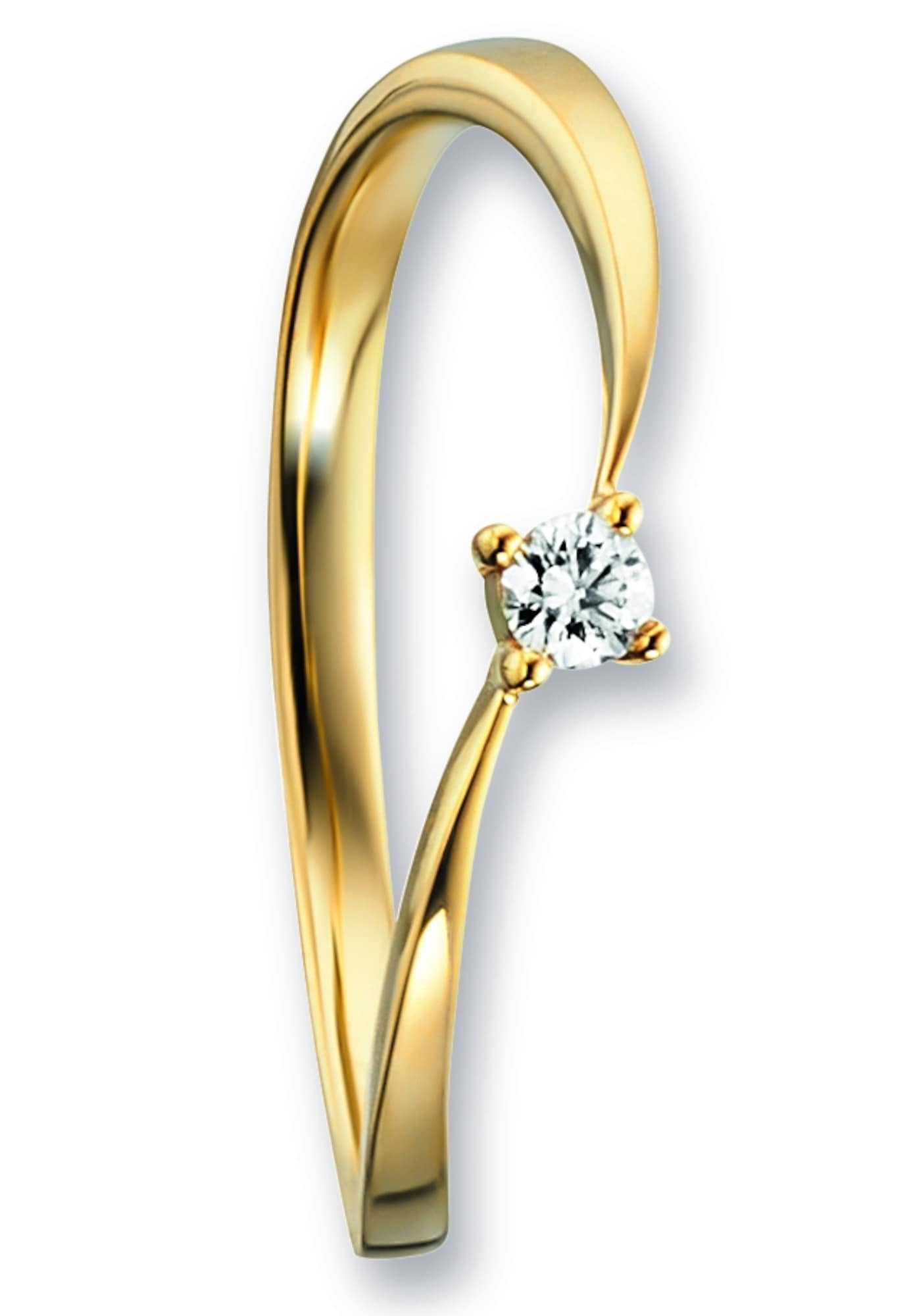 ONE ELEMENT Diamantring »0.07 ct Diamant Brillant Ring aus 585 Gelbgold«