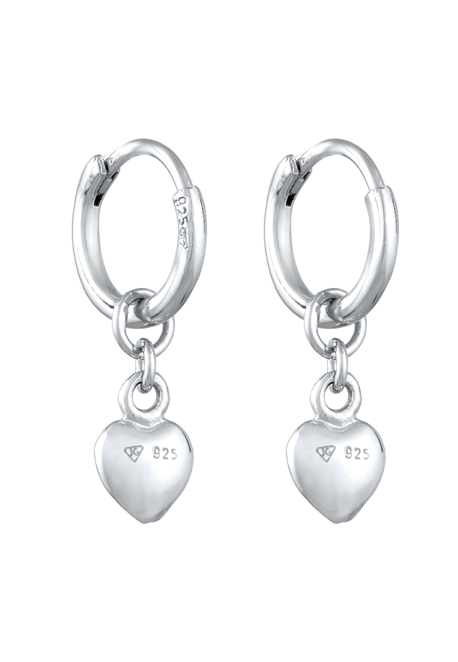 Elli Paar Creolen »Ohrringe Creolen Herz Liebe Romantik 925 Silber«