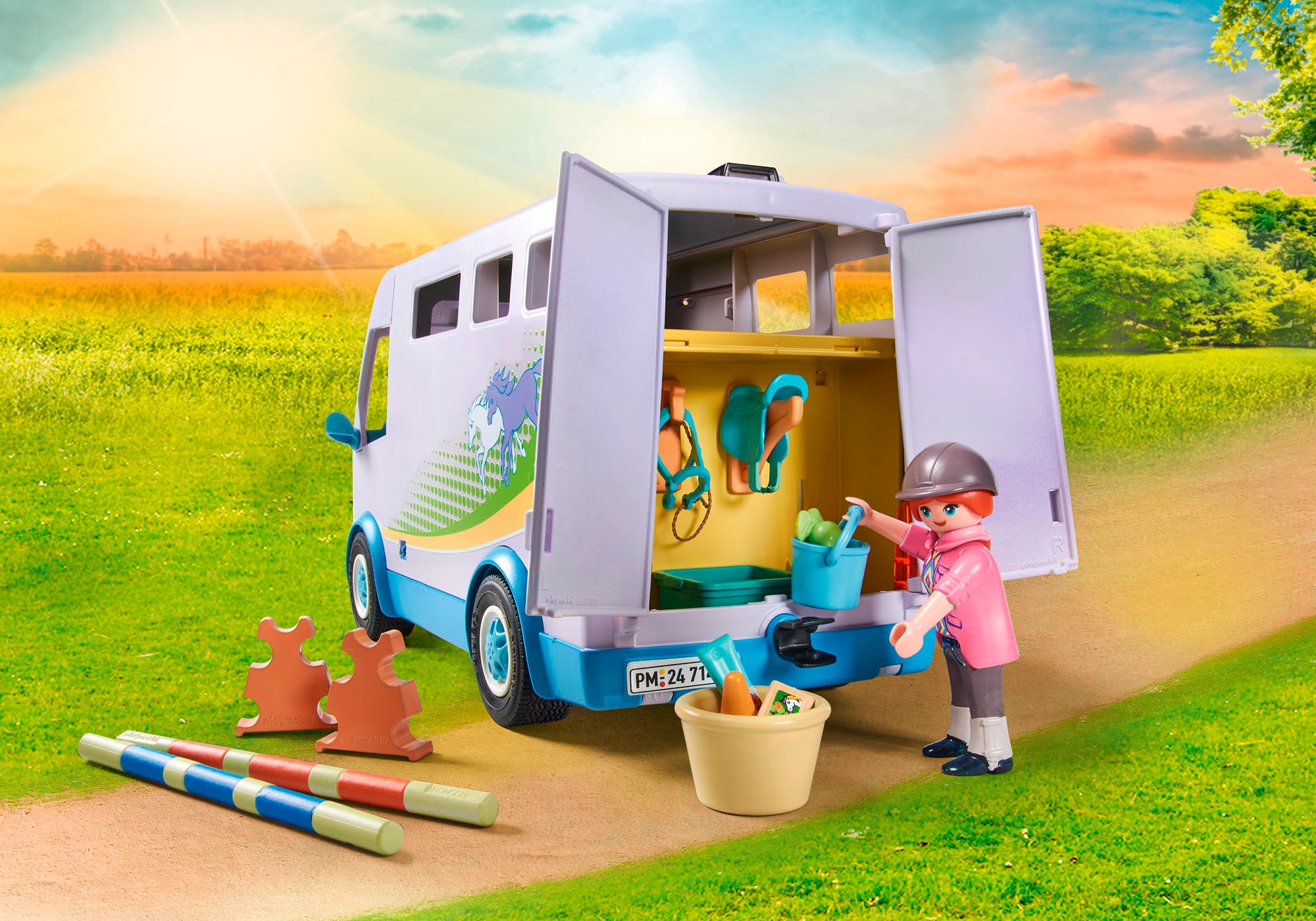 Playmobil® Konstruktions-Spielset »Mobile Reitschule (71493), Horses of Waterfall«, (109 St.), Made in Europe