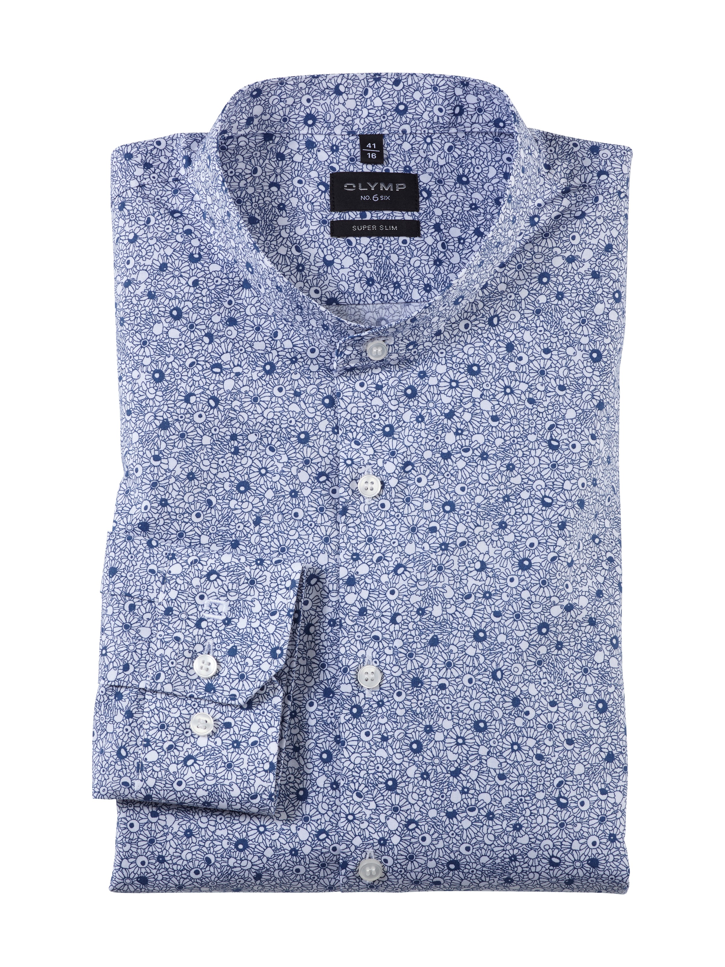 OLYMP Businesshemd »No. Six super slim«, Mit Allover Blumenprint