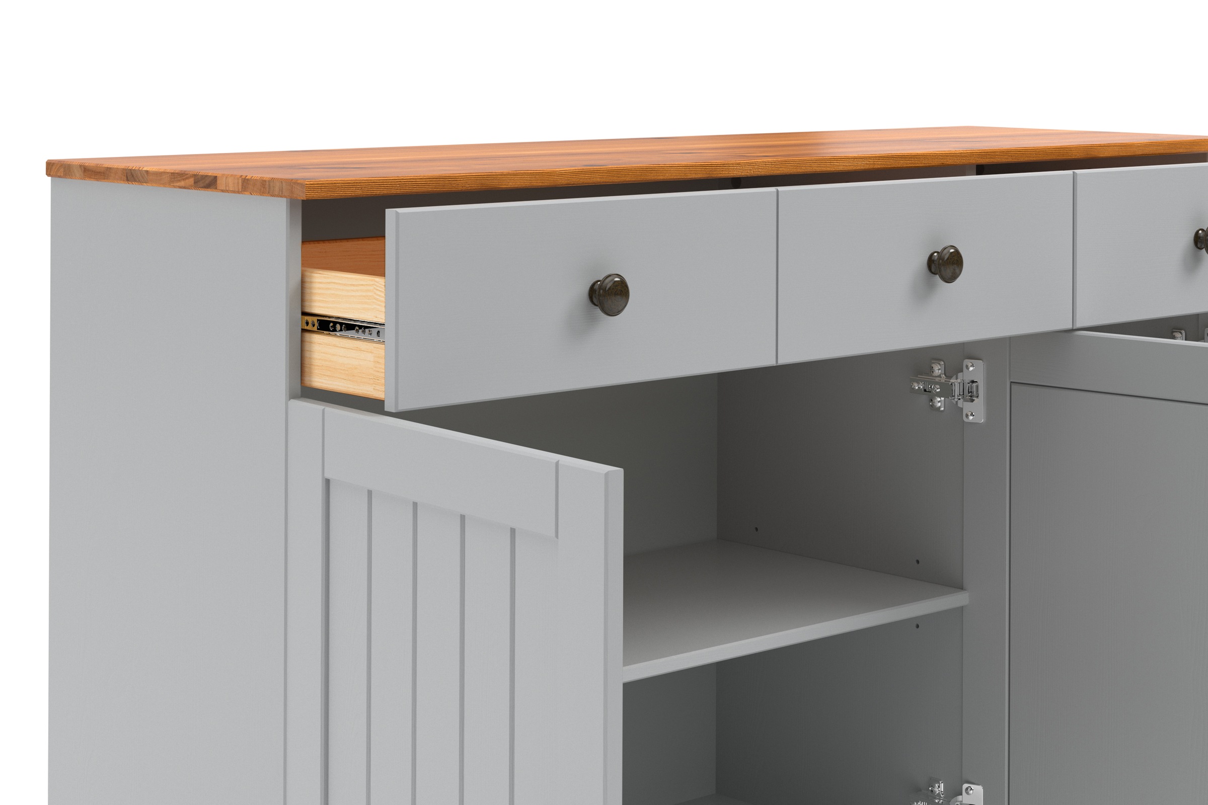 Home affaire Anrichte »Alby2«, Mit 3 Türen, 3 Schubkästen und Metallgriffe, Breite 125 cm