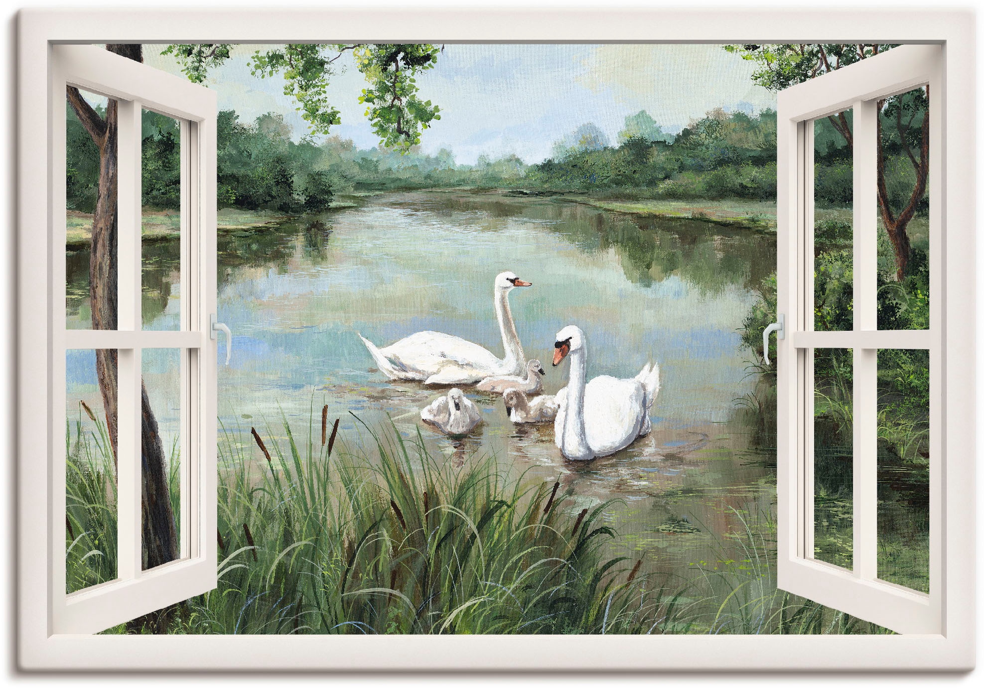 Artland Wandbild »Fensterblick - Schwäne«, Vögel, (1 St.), als Alubild,  Leinwandbild, Wandaufkleber oder Poster in versch. Größen im OTTO Online  Shop