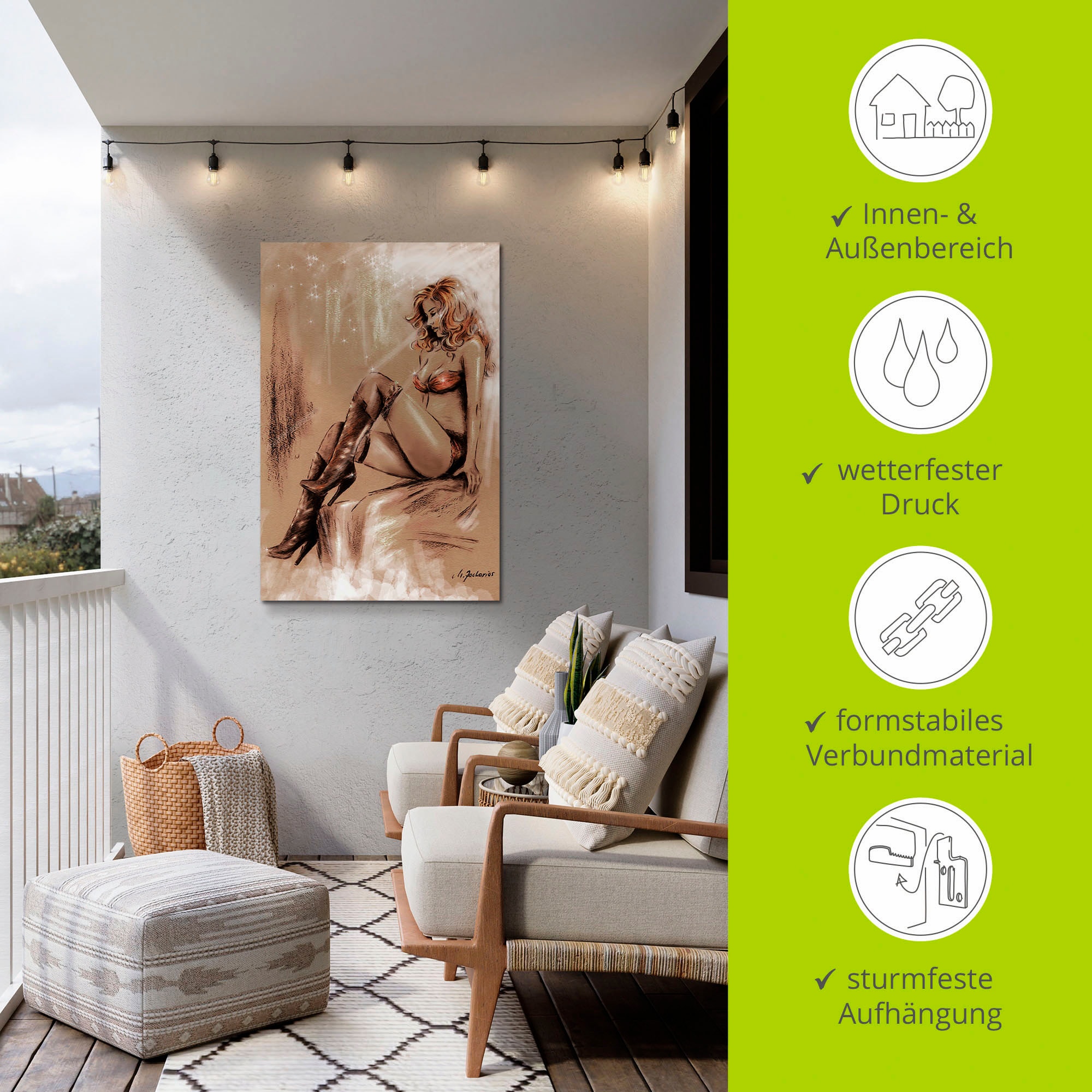 Artland Wandbild »High heels im Licht« Frau 1 Stk. tlg. als Alubild, Outdoorbild, Leinwandbild in verschied. Größen