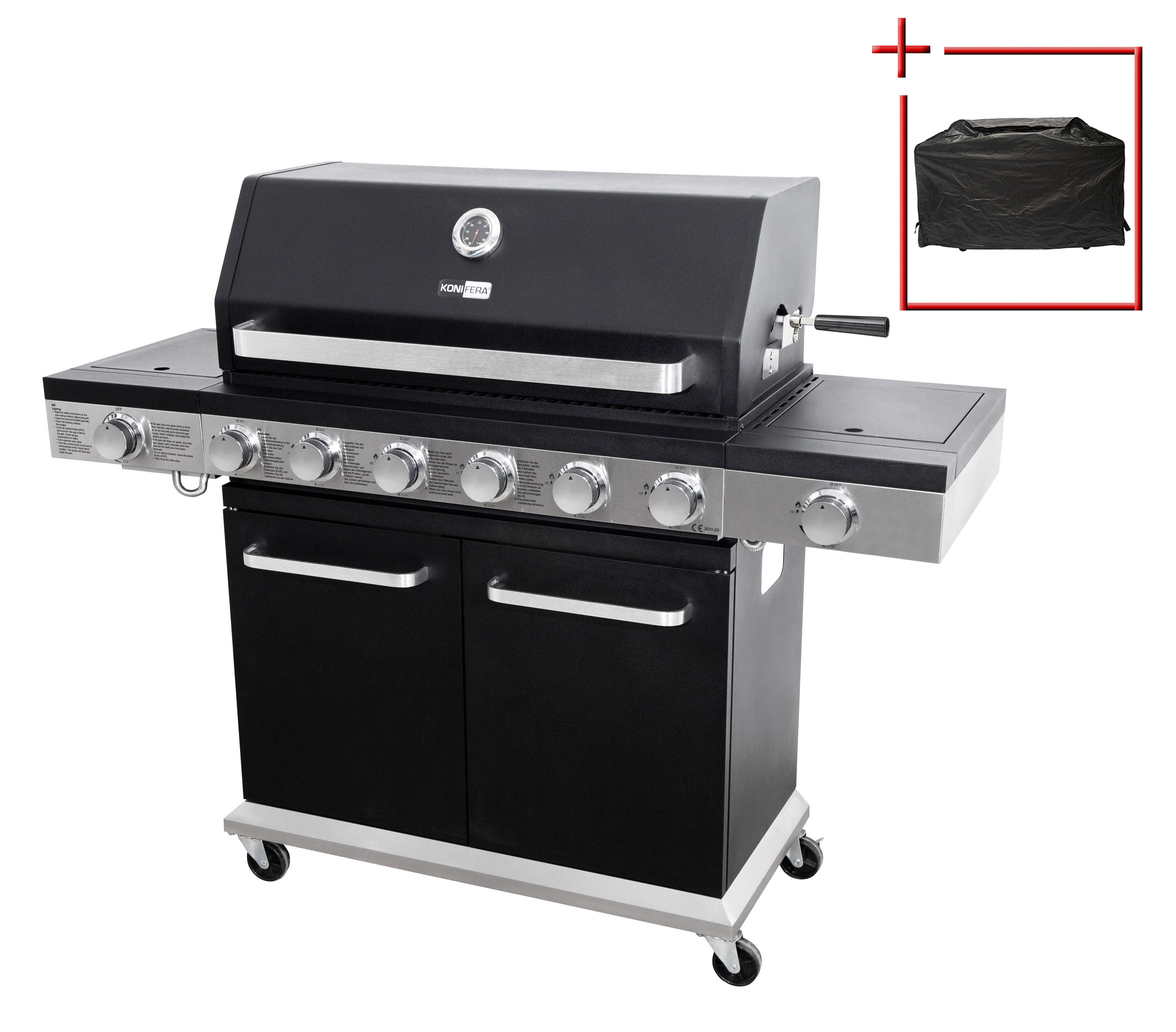 Gasgrill »Montreal XL«, BxTxH: 141x47,5x114, 6 Haupt-, 1 Seiten- und 1 Infrarotbrenner