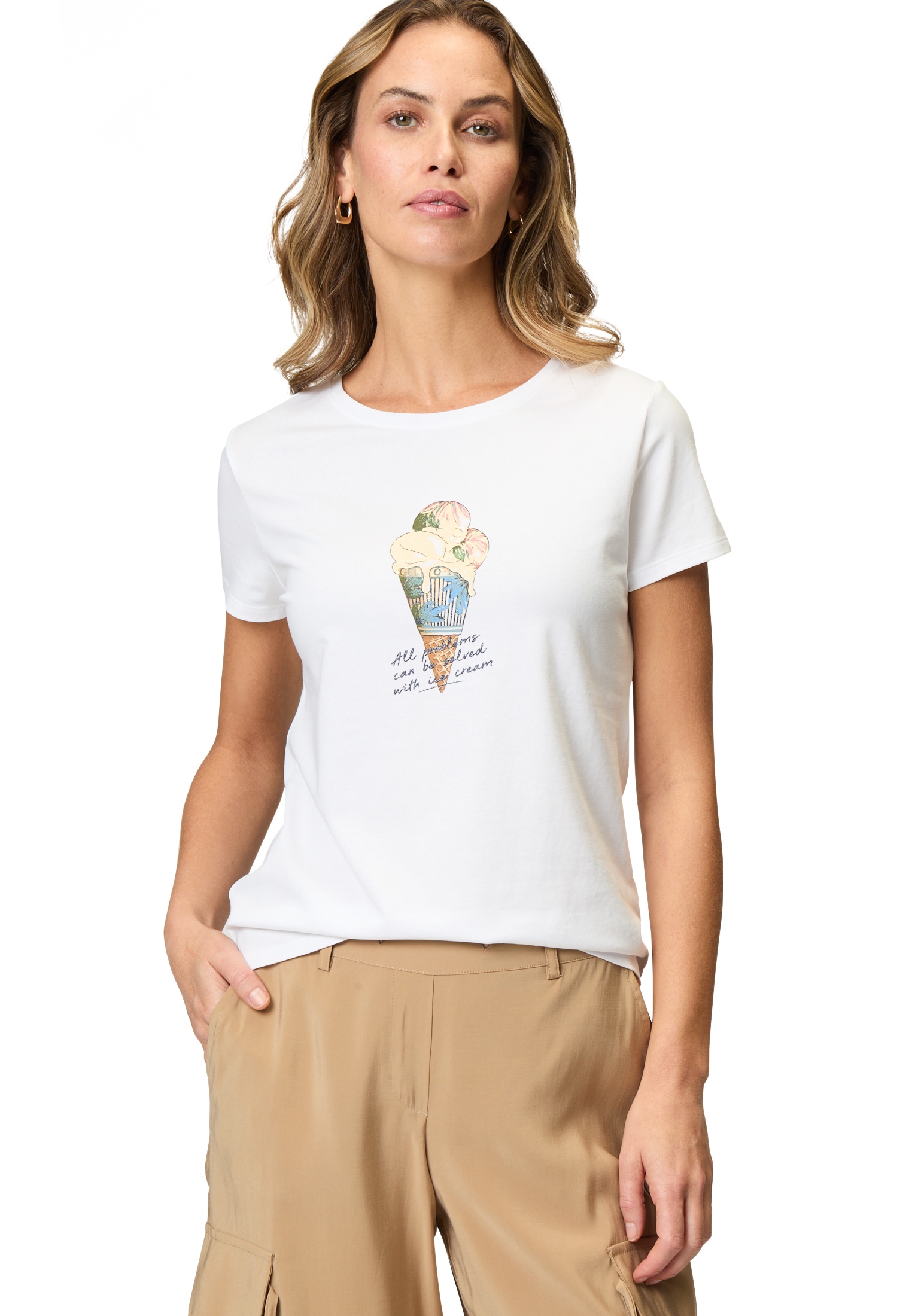 Zero Kurzarmshirt »Shirt mit Eismotiv«